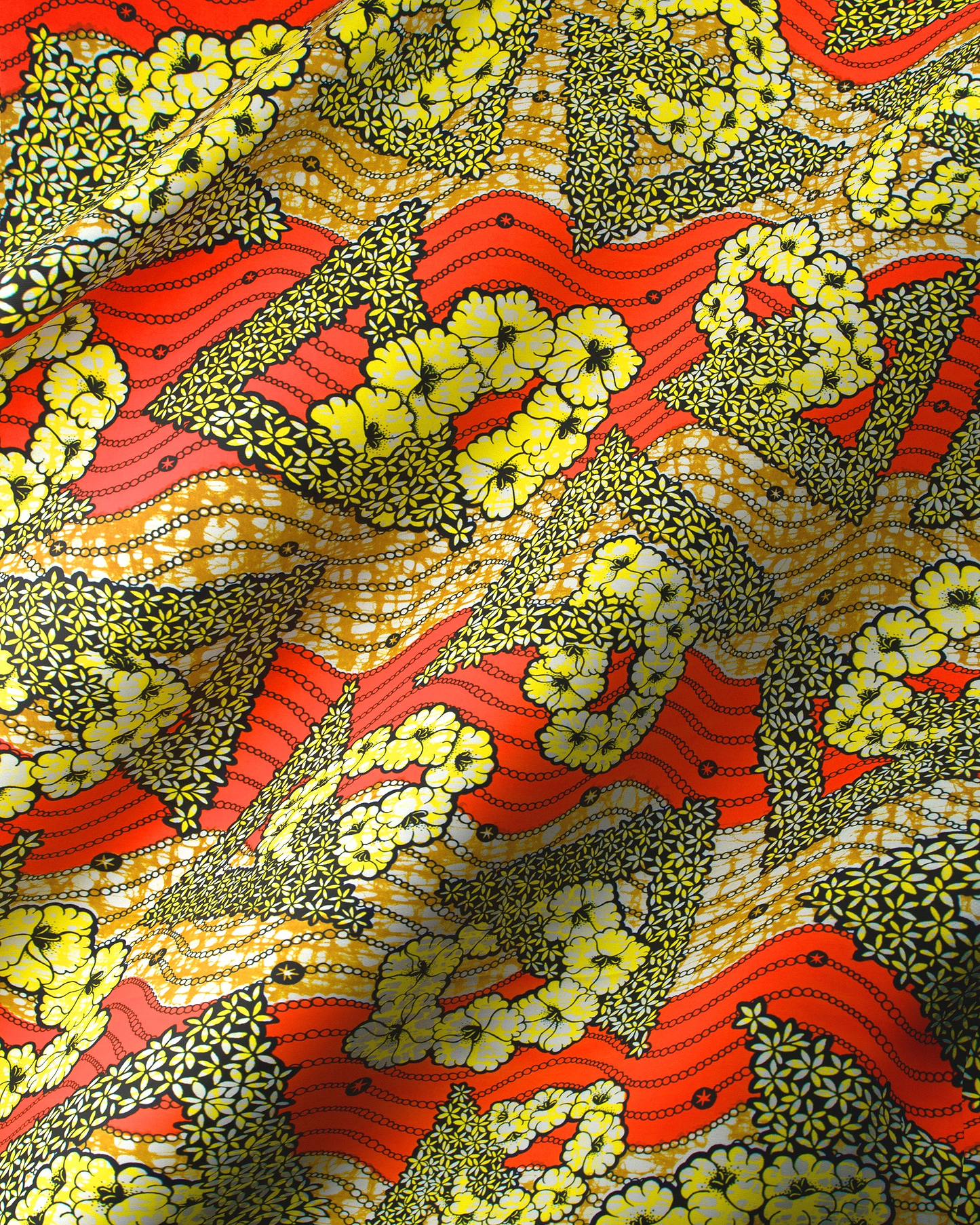 Vibrant red yellow green floral-patterned super-wax vls7465.012
