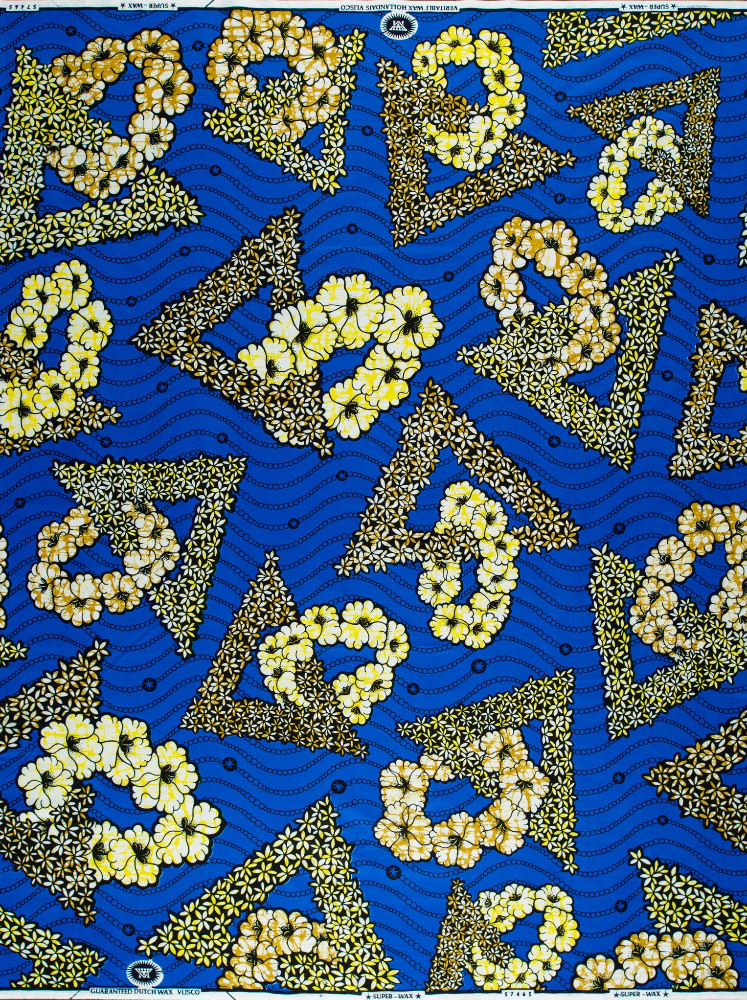 Vibrant blue african print fabric super-wax vls7465.014