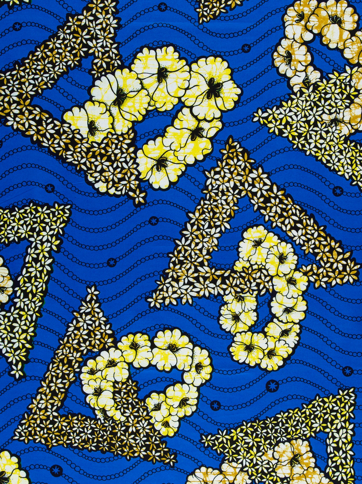 Vibrant blue fabric bold yellow super-wax vls7465.014