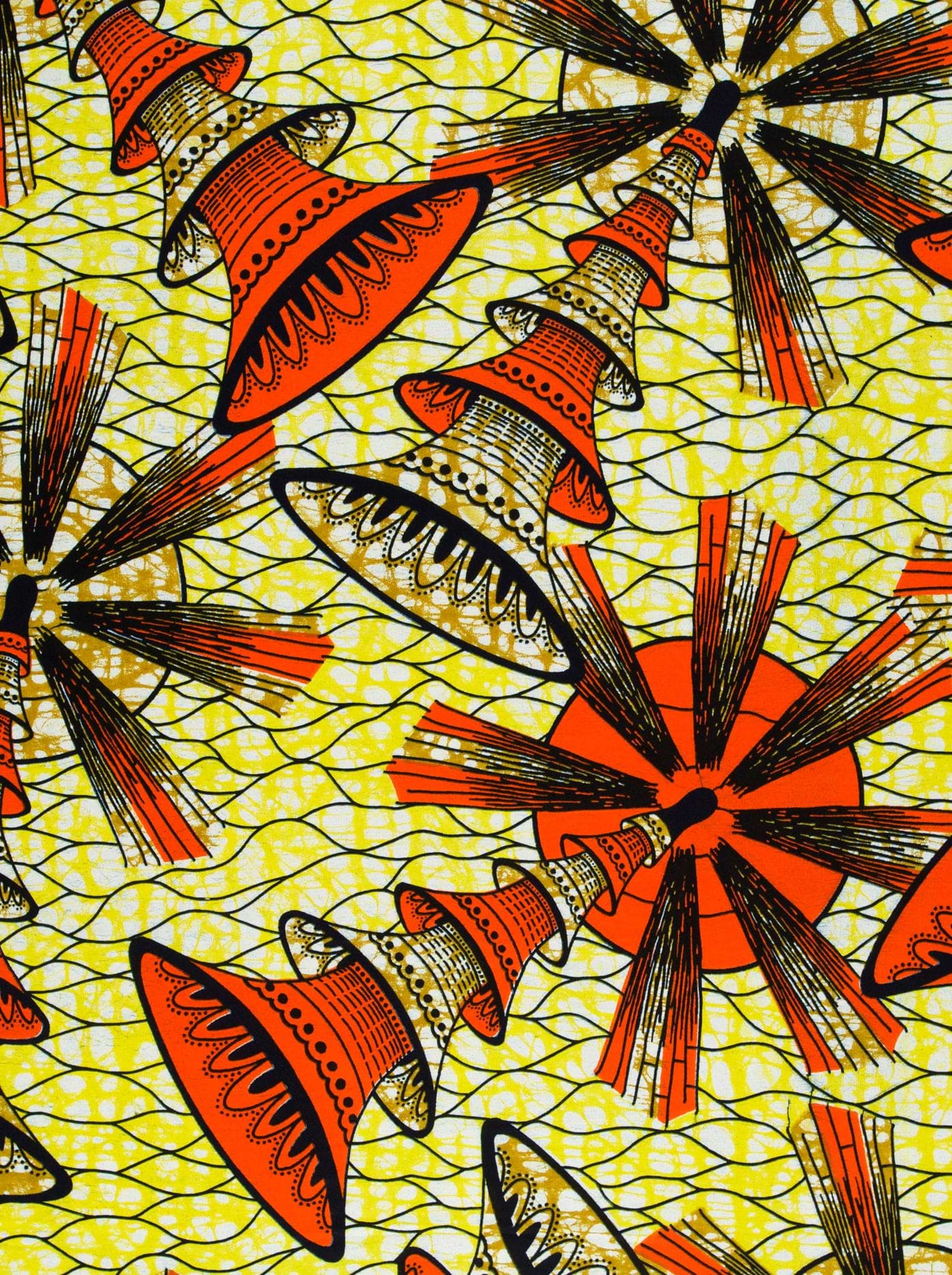 Vibrant red black patterned fabric super-wax vls7691.001