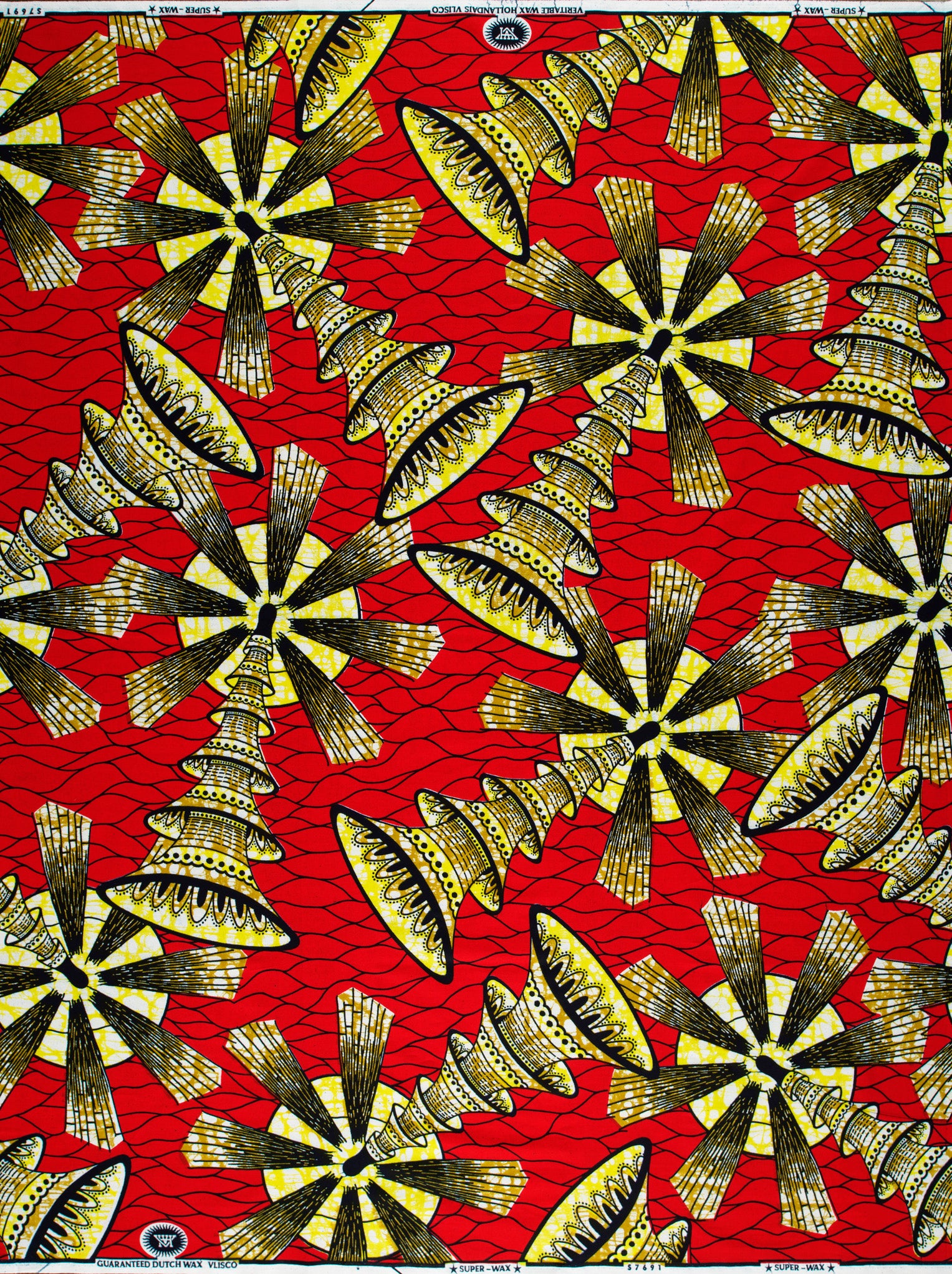 Vibrant red african print fabric super-wax vls7691.005
