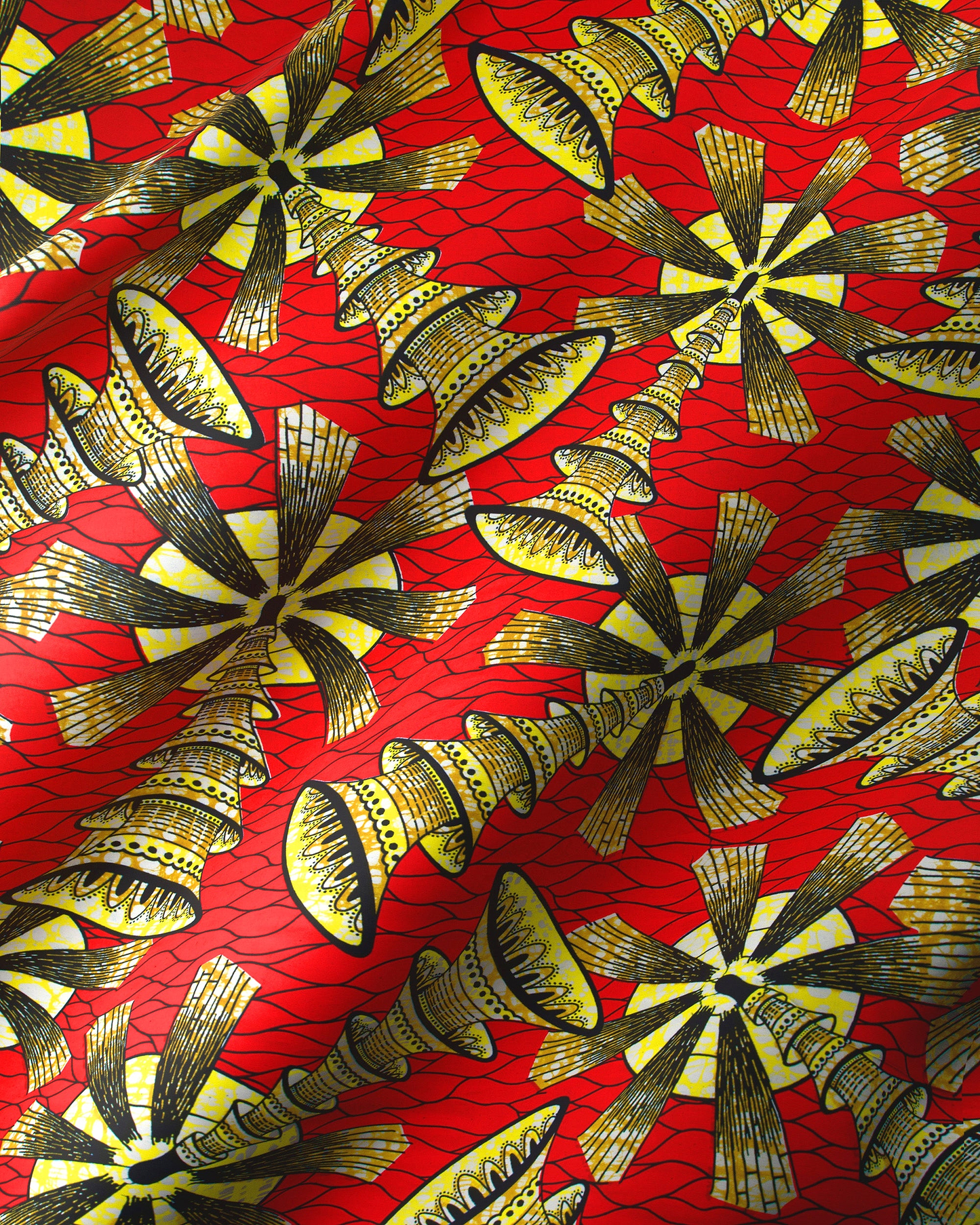 Vibrant red african print fabric super-wax vls7691.005