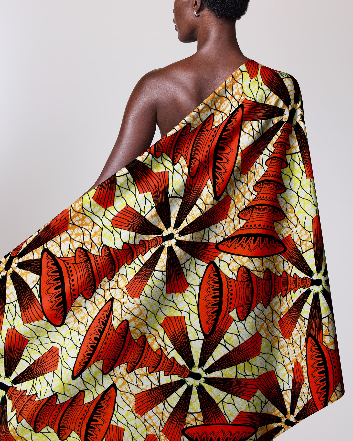 Vibrant red black patterned african super-wax vls7691.006