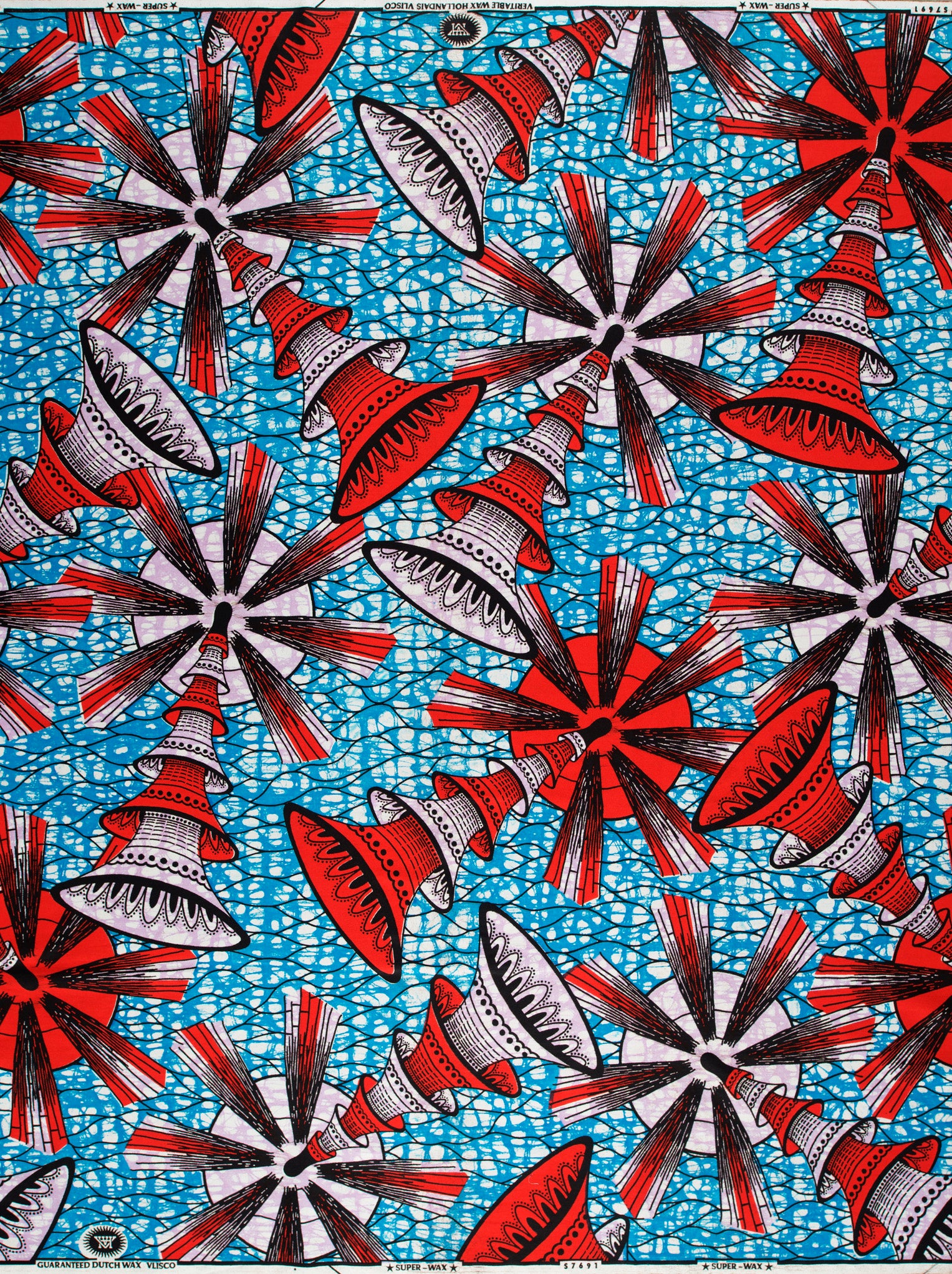 Vibrant red white black geometric super-wax vls7691.007