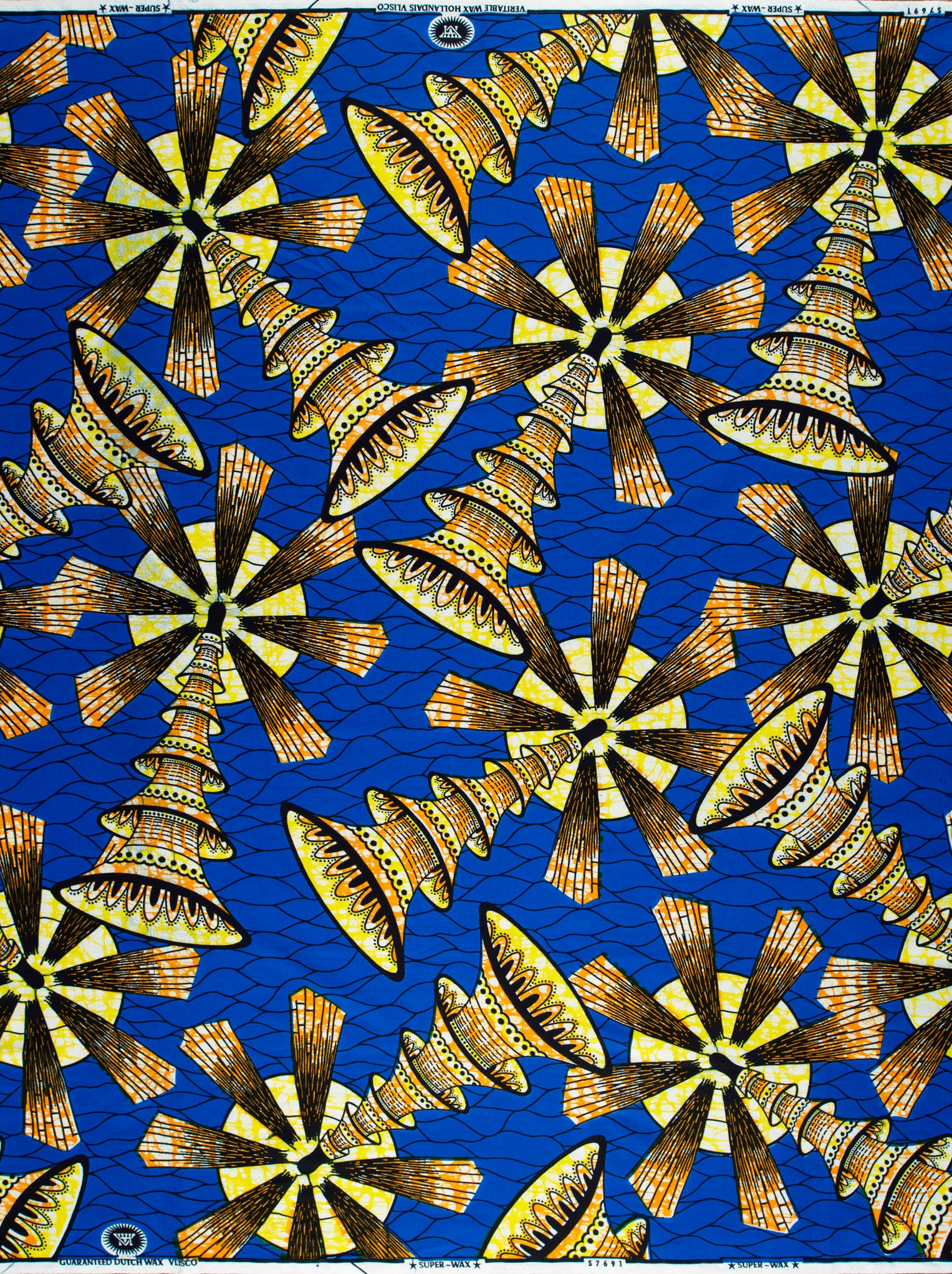Vibrant blue african print fabric super-wax vls7691.010
