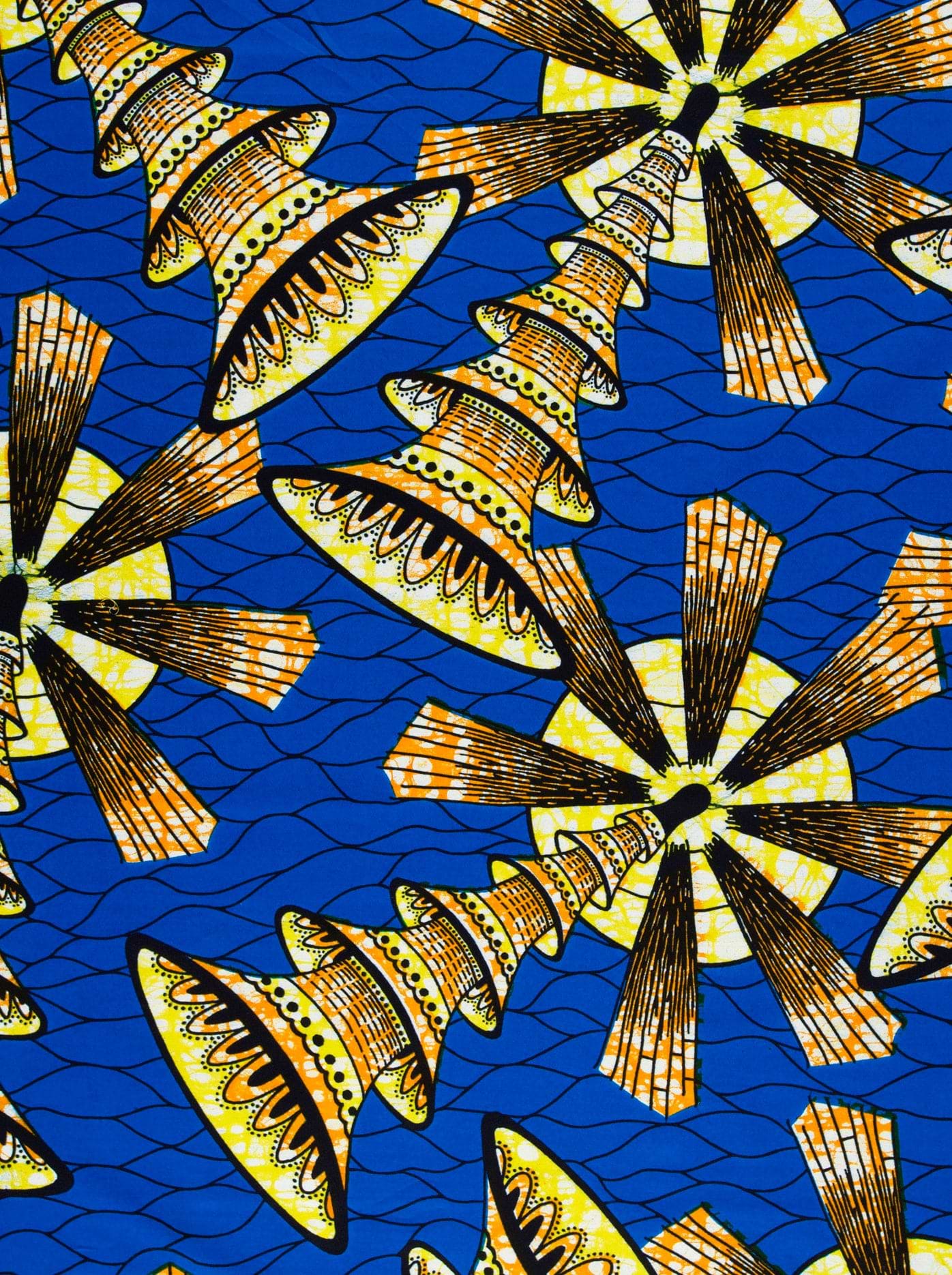 Vibrant blue fabric bold patterns super-wax vls7691.010