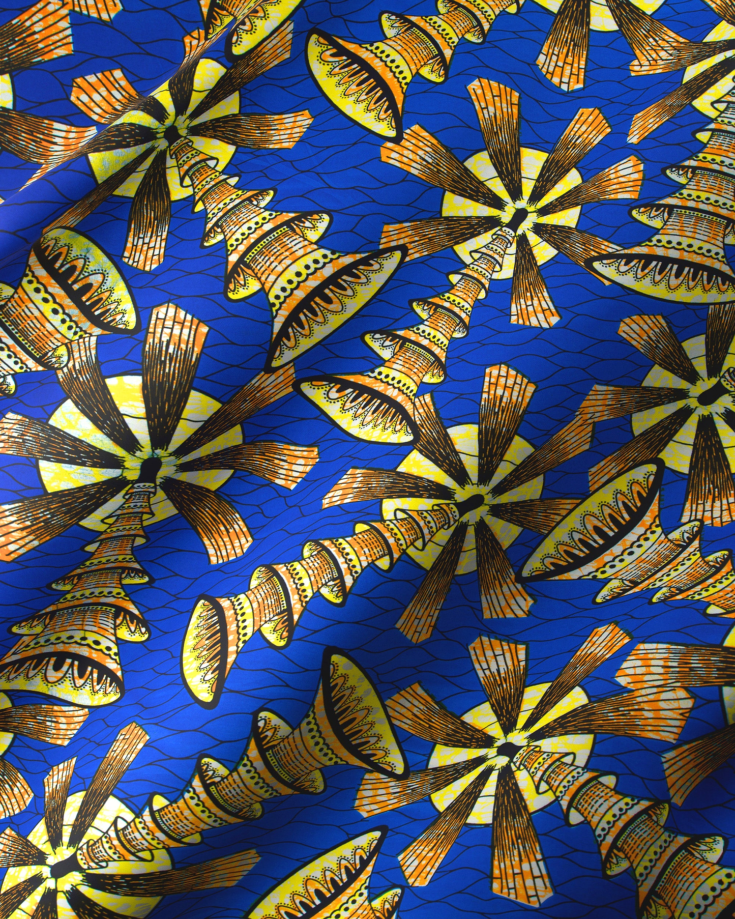 Vibrant blue african print fabric super-wax vls7691.010