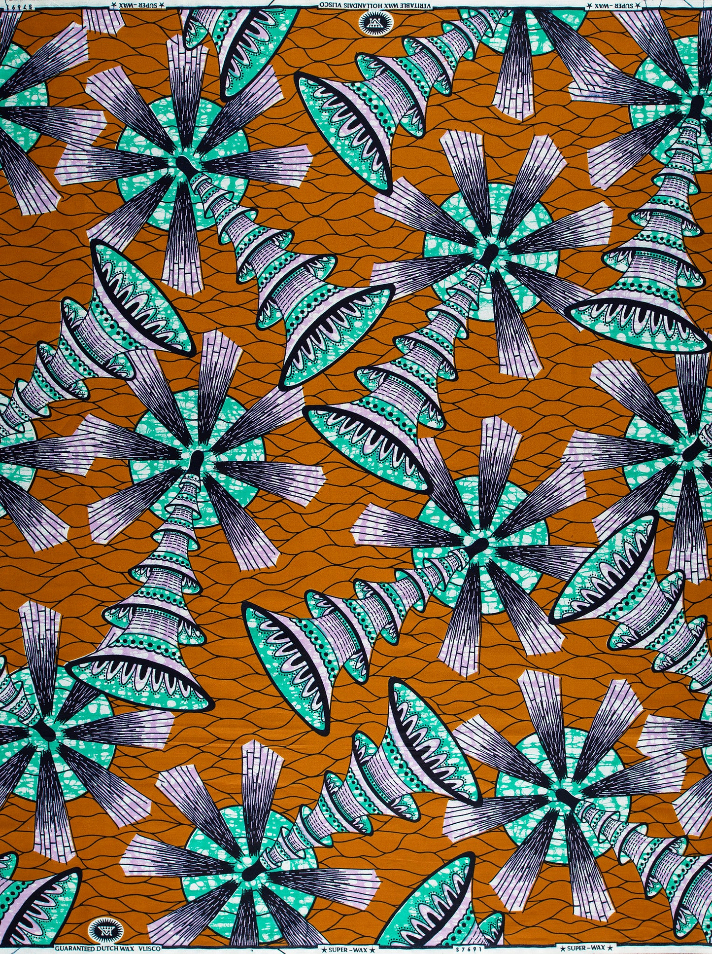 Vibrant orange fabric bold pattern super-wax vls7691.013