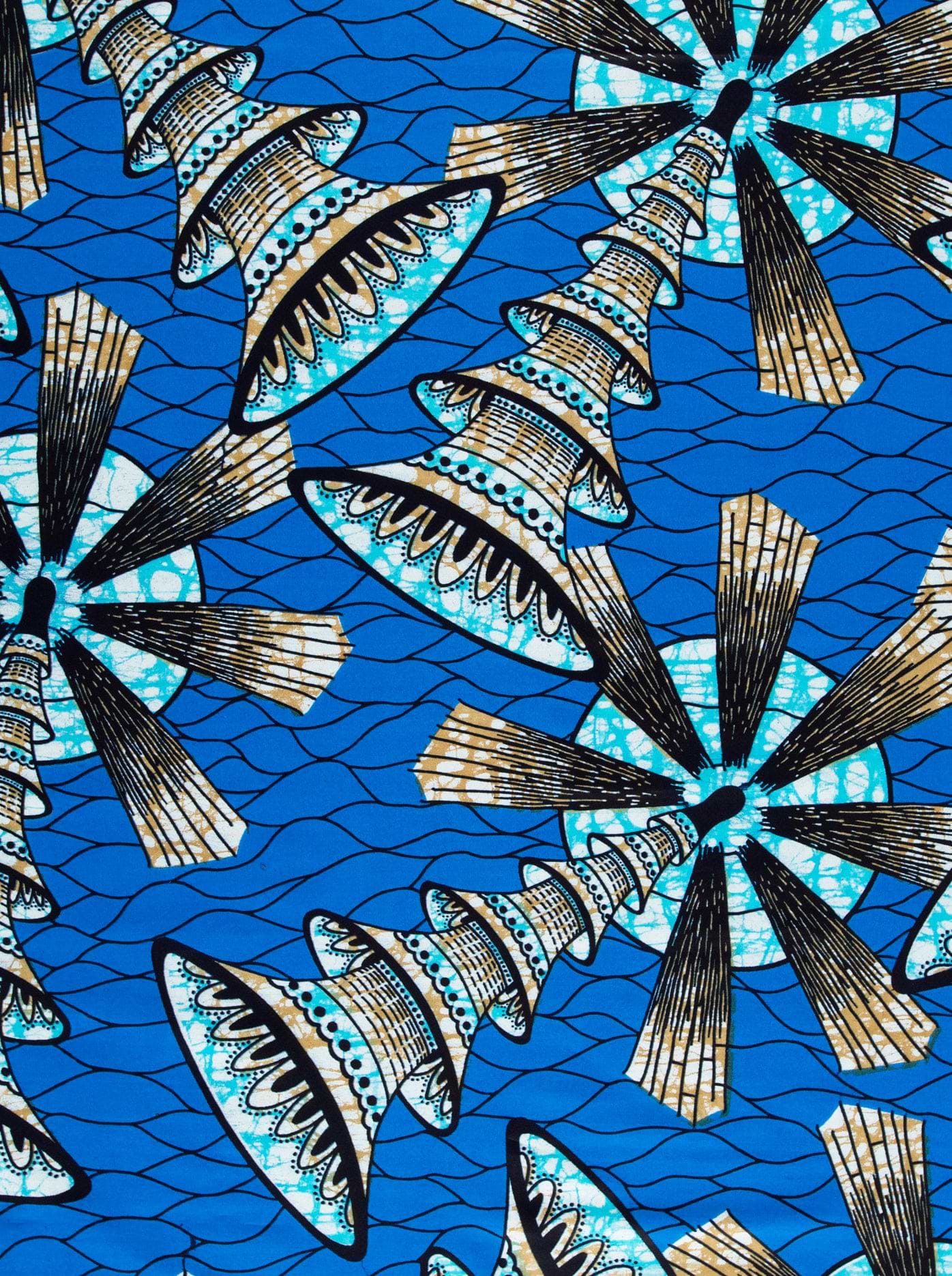 Vibrant blue african print fabric super-wax vls7691.014