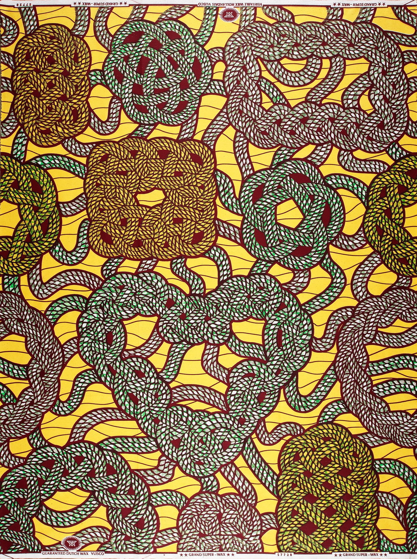 Yellow fabric rope-like patterns grand super-wax vls7728.006