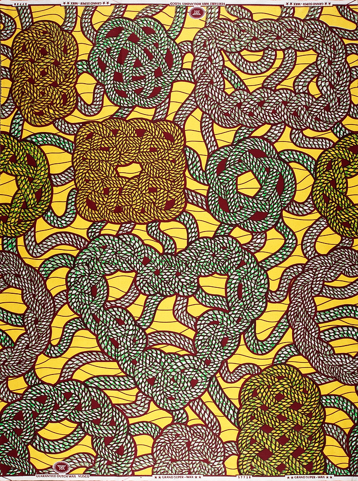 Yellow fabric rope-like patterns grand super-wax vls7728.006