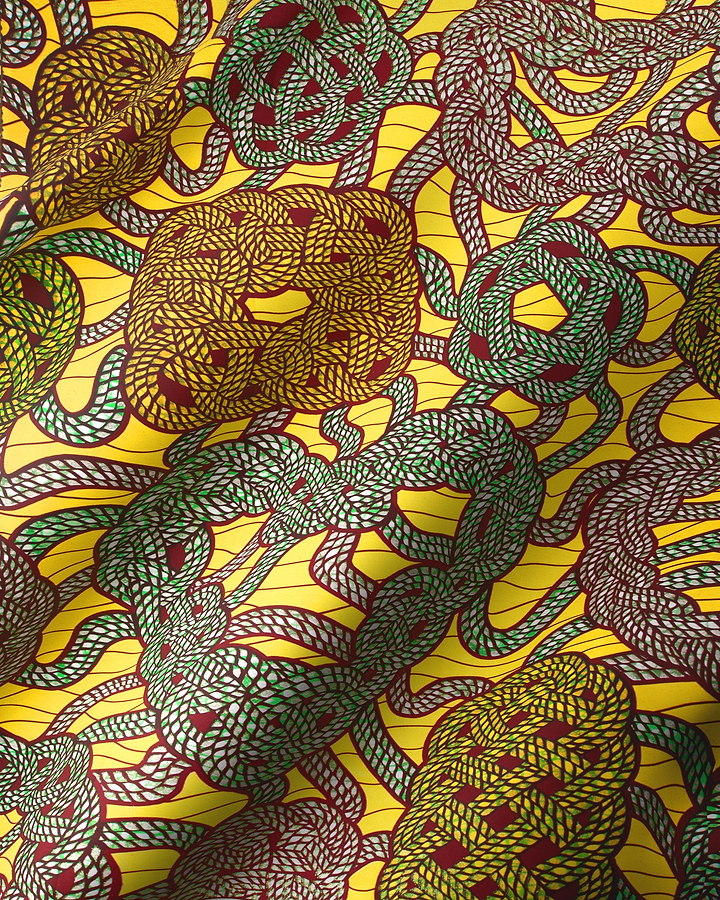Yellow fabric rope-like pattern grand super-wax vls7728.006