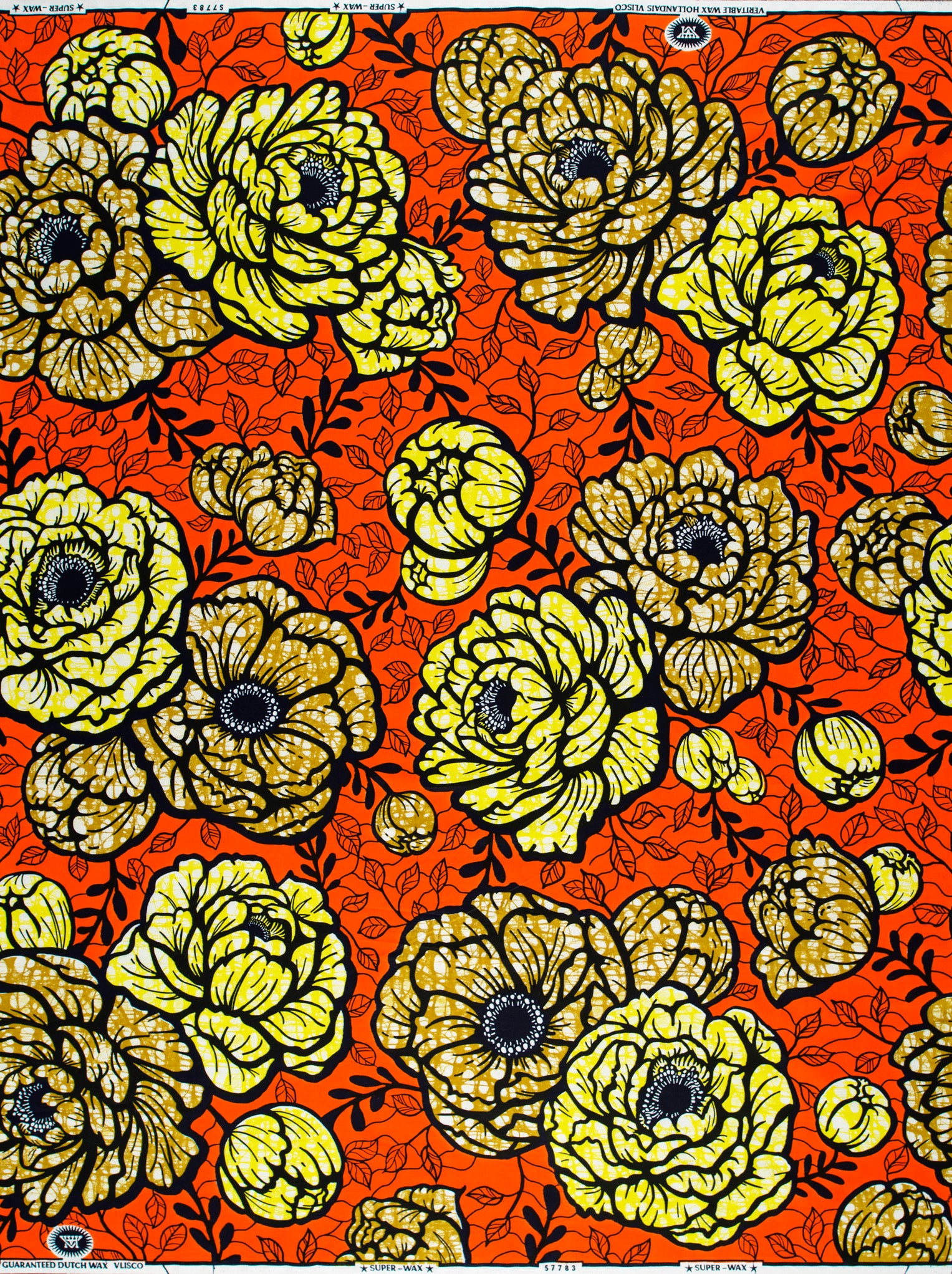 Vibrant orange fabric bold yellow super-wax vls7783.009