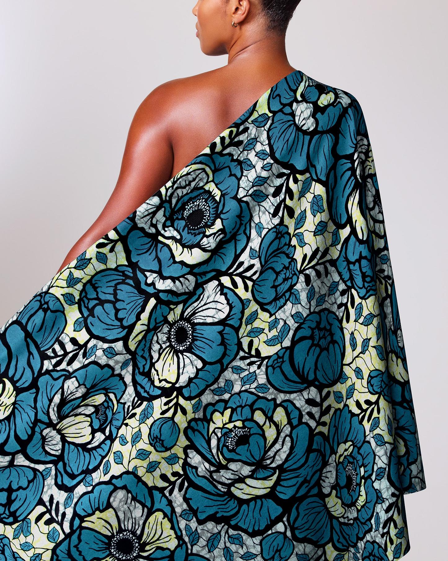 Vibrant one-shoulder dress made bold super-wax vls7783.017