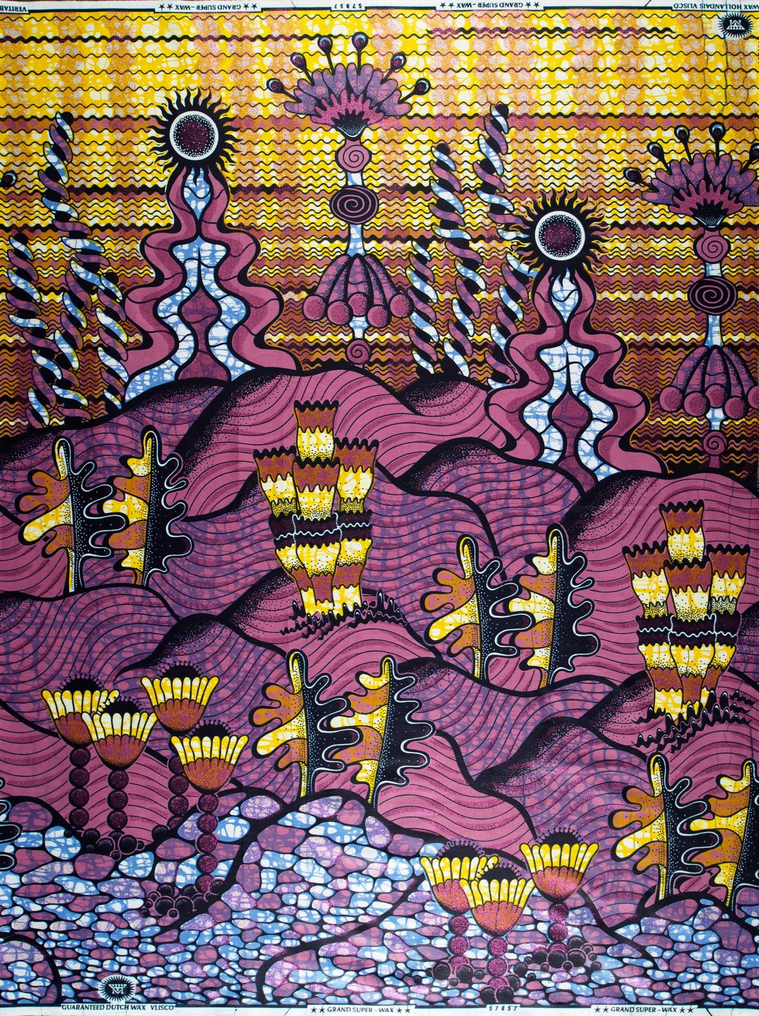 Vibrant purple yellow abstract textile grand super-wax vls7857.001