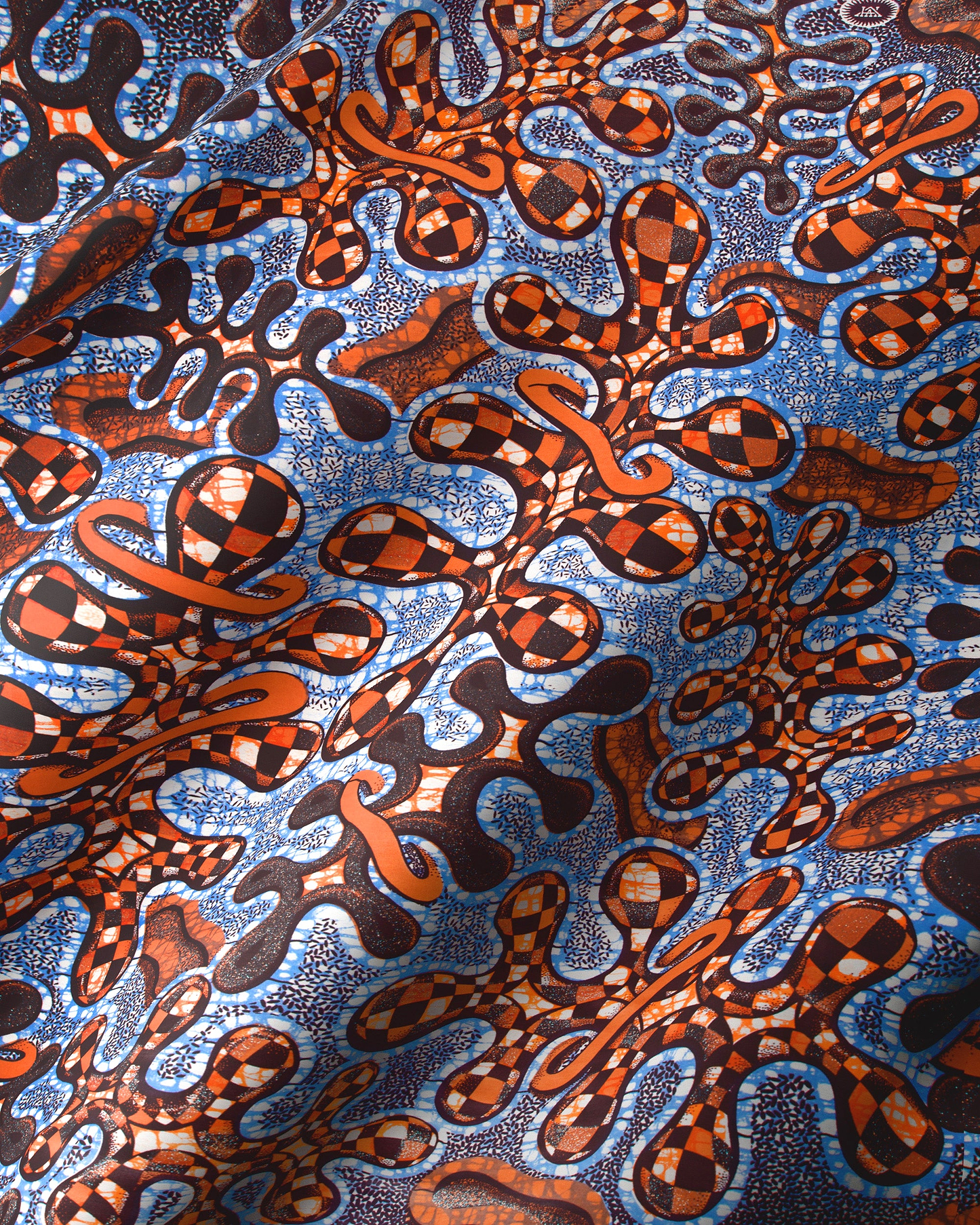 Vibrant blue brown black patterned grand super-wax vls8132.003