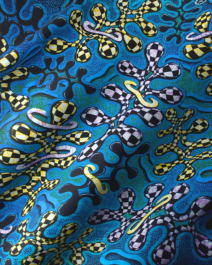Vibrant blue fabric bold abstract grand super-wax vls8132.008