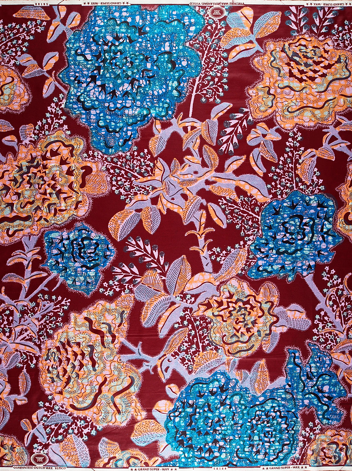 Vibrant red fabric bold stylized grand super-wax vls8188.006