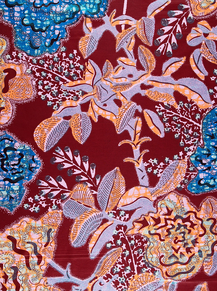 Vibrant red fabric adorned intricate grand super-wax vls8188.006