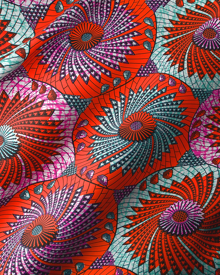 Vibrant red purple teal african super-wax vls8262.025