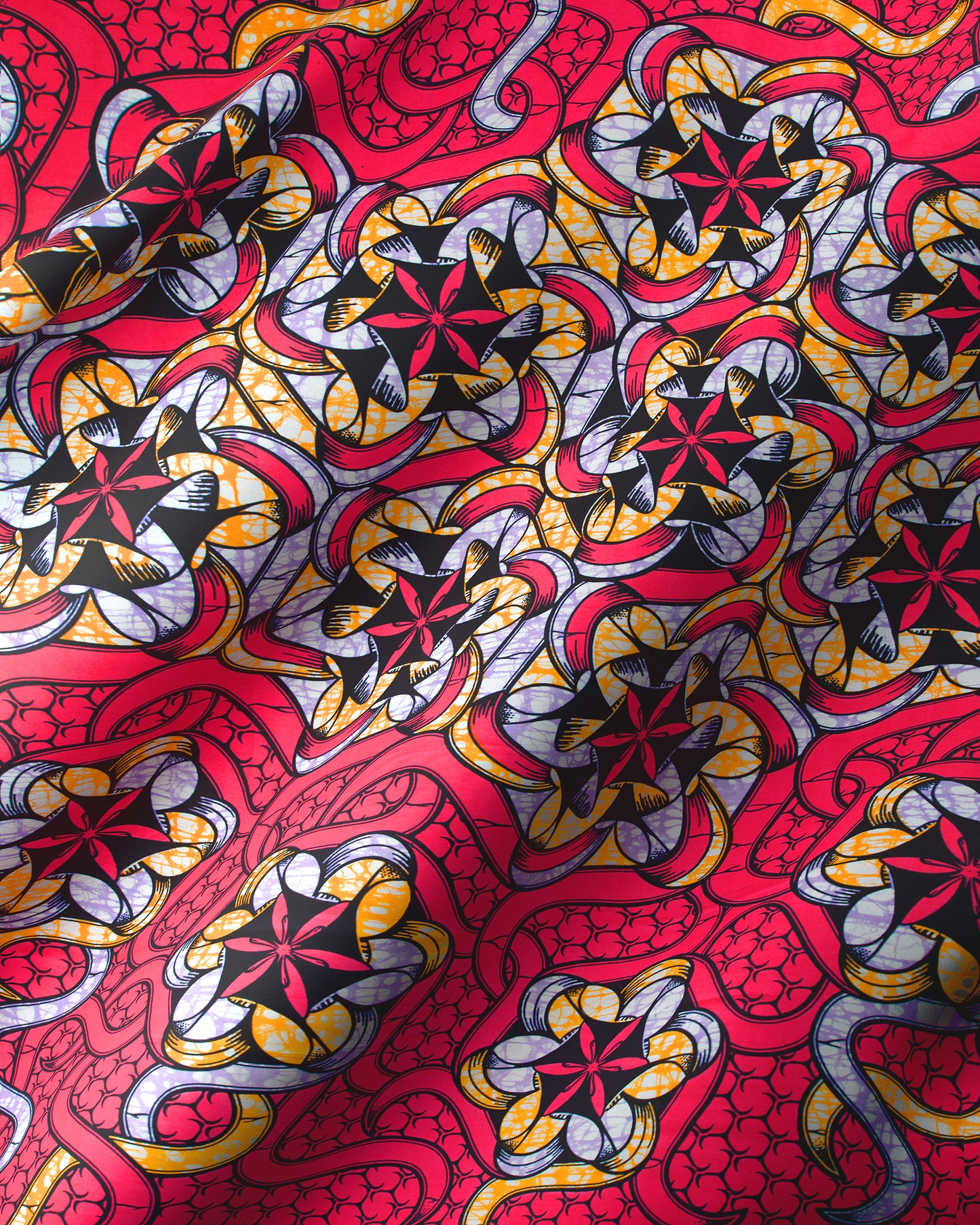 Vibrant red yellow black patterned super-wax vls8270.002