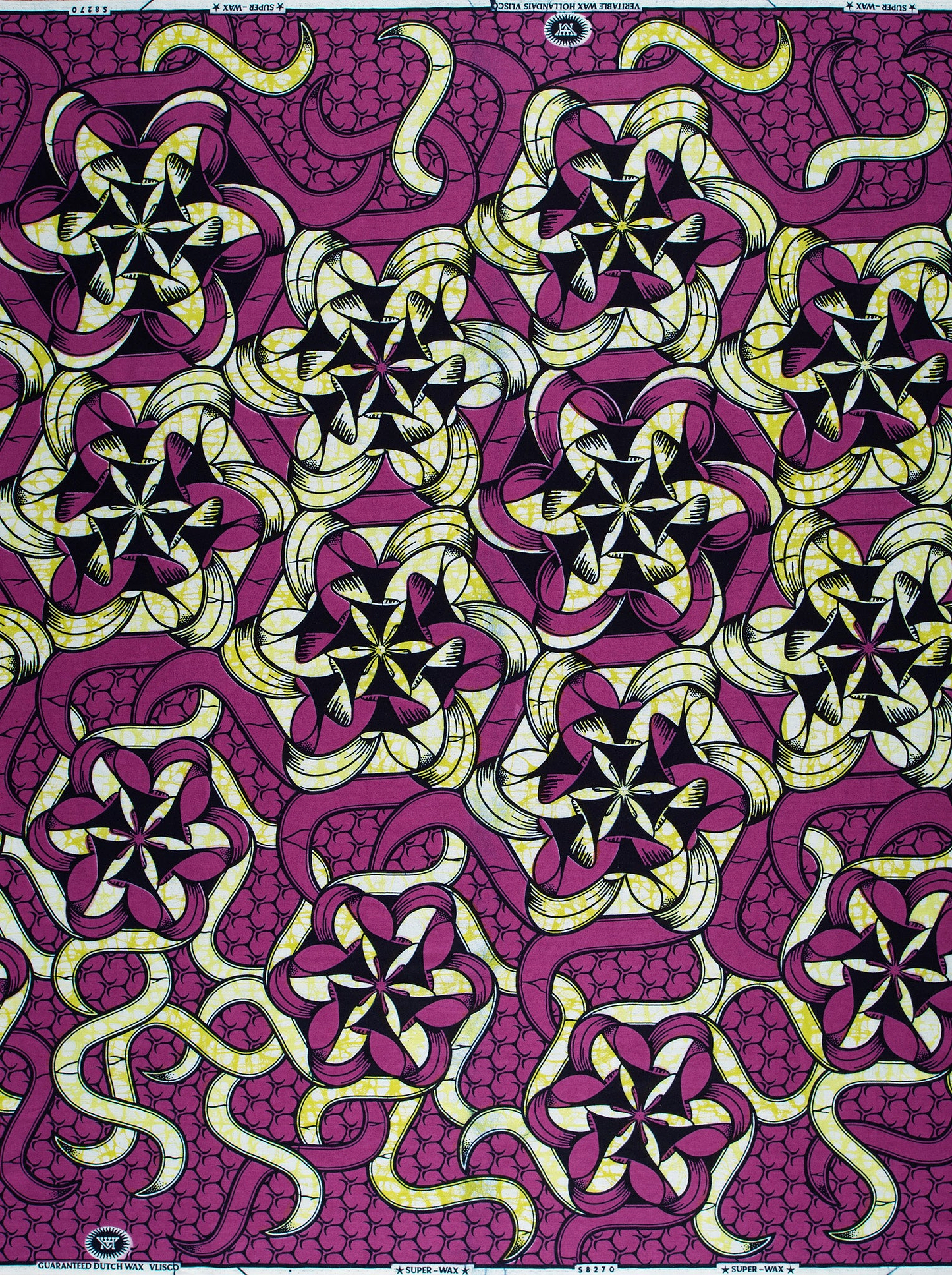 Vibrant purple yellow african print super-wax vls8270.010
