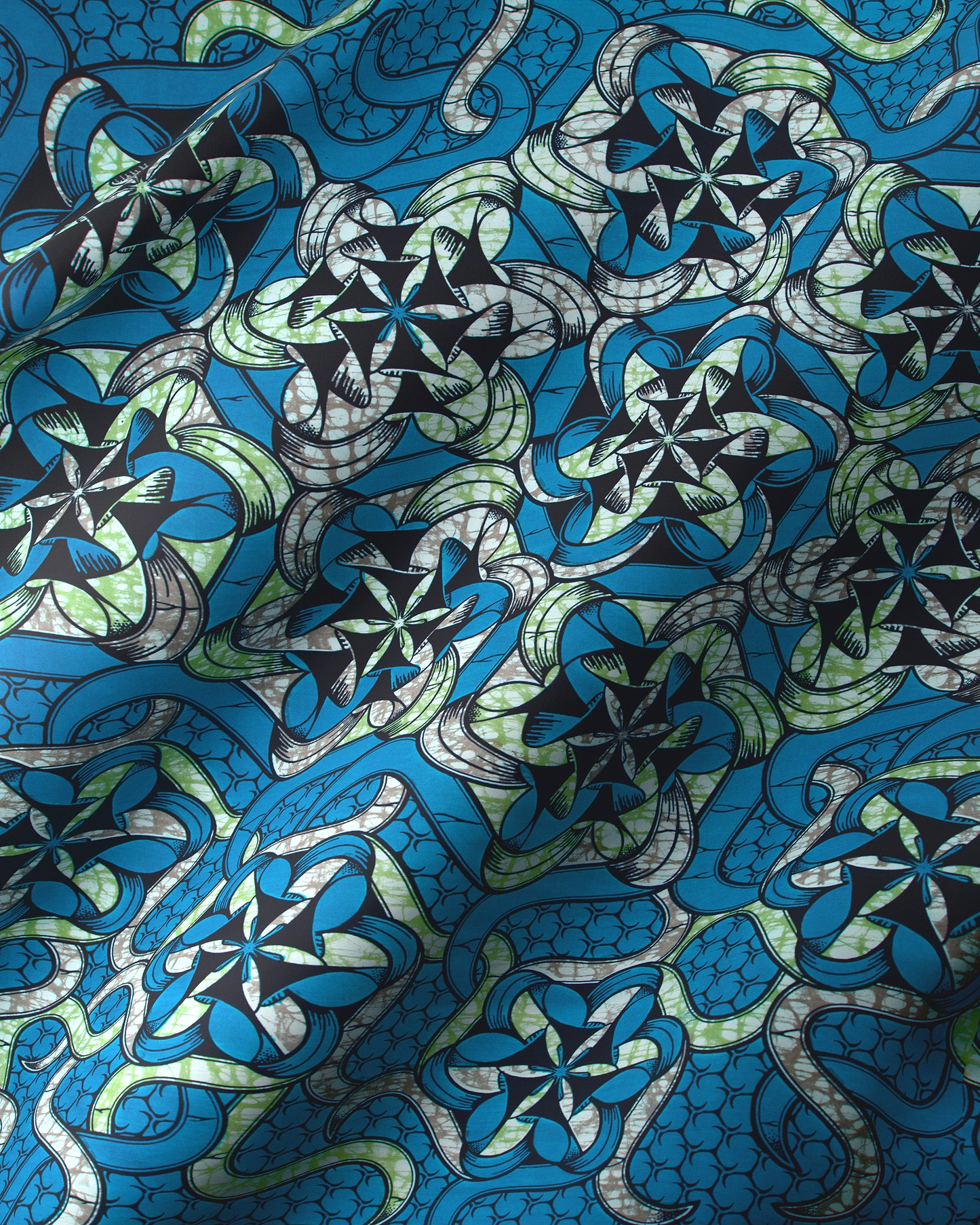 Vibrant blue fabric intricate geometric super-wax vls8270.012