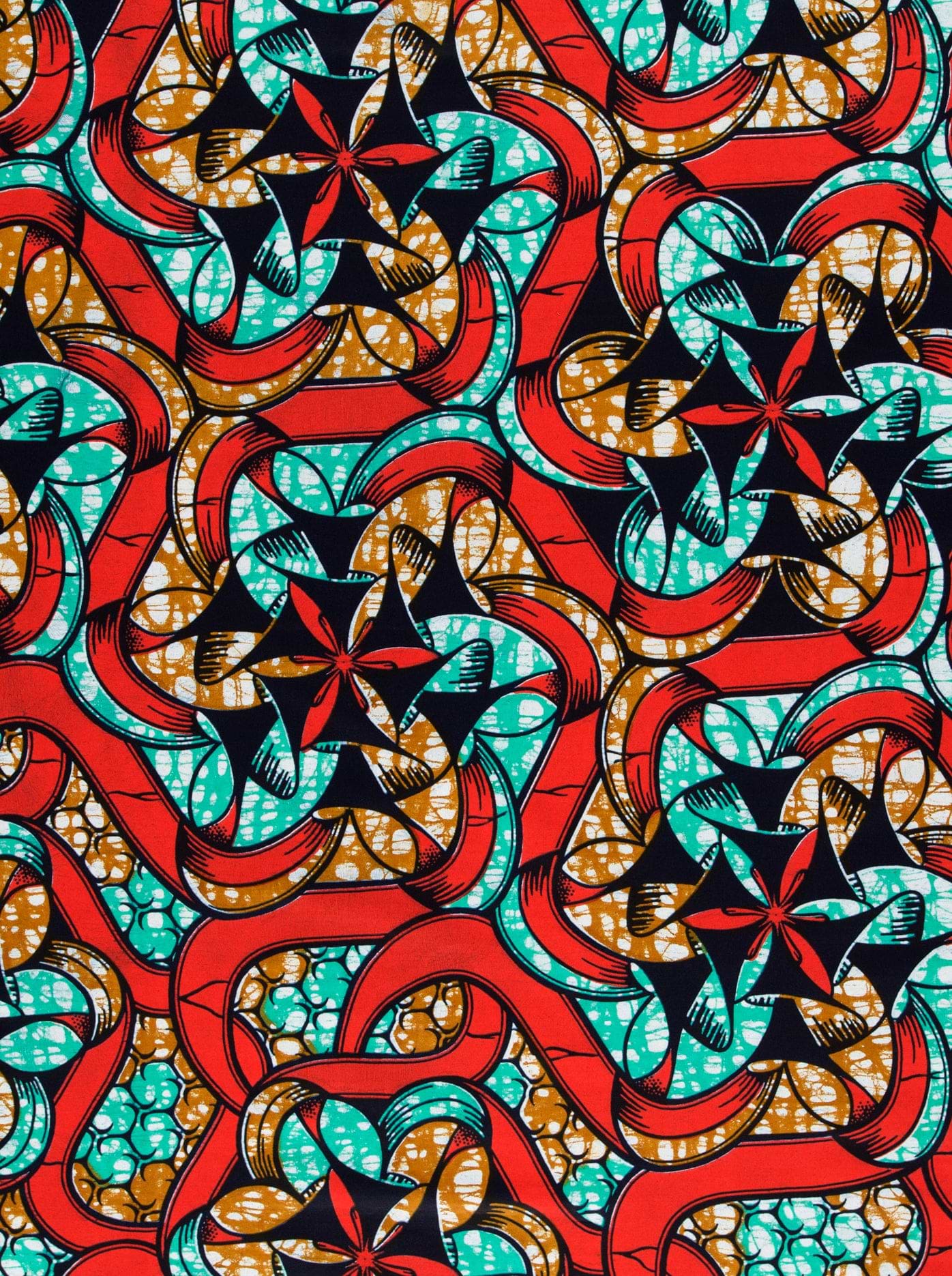 Vibrant red teal black patterned super-wax vls8270.013