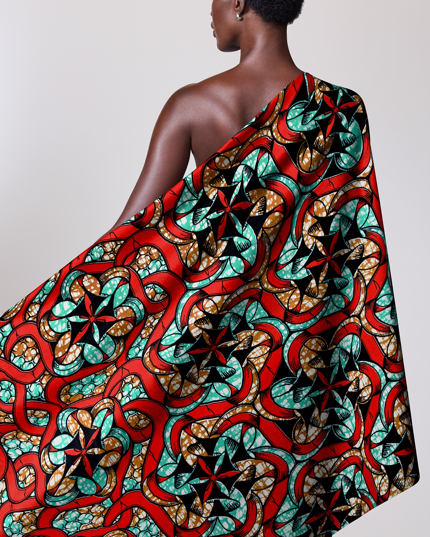 Vibrant red teal black patterned super-wax vls8270.013