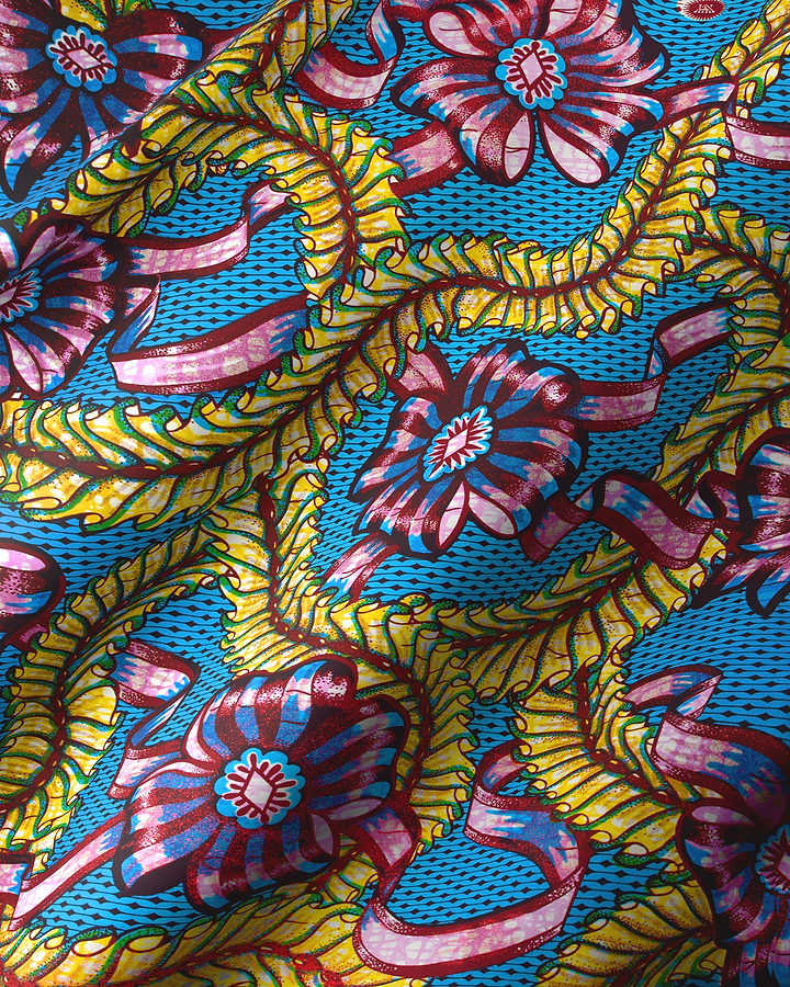 Vibrant blue fabric bold stylized grand super-wax vls8306.001