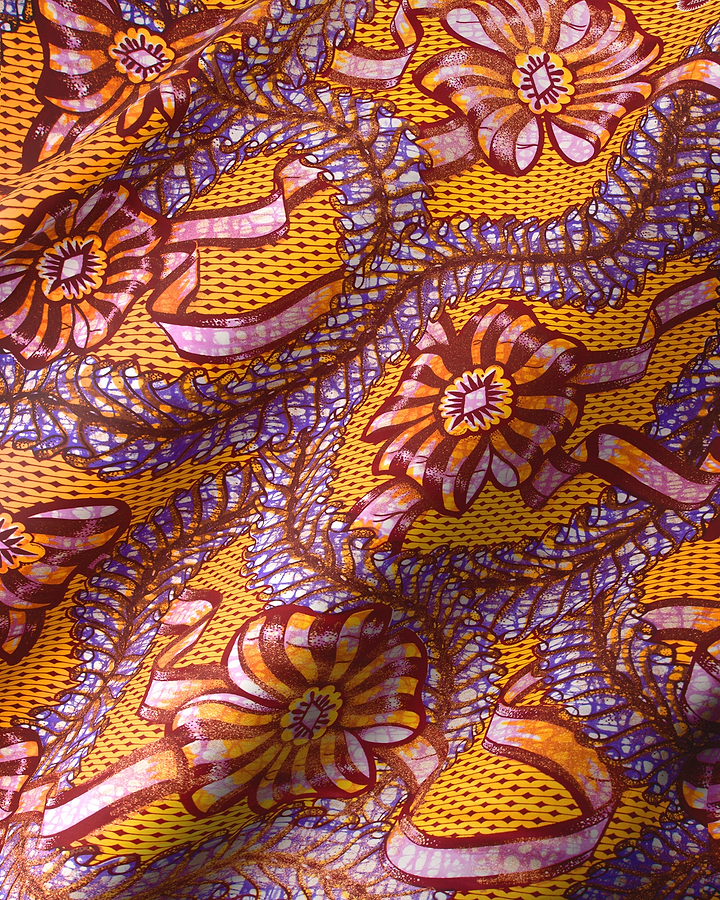 Vibrant yellow fabric bold stylized grand super-wax vls8306.003