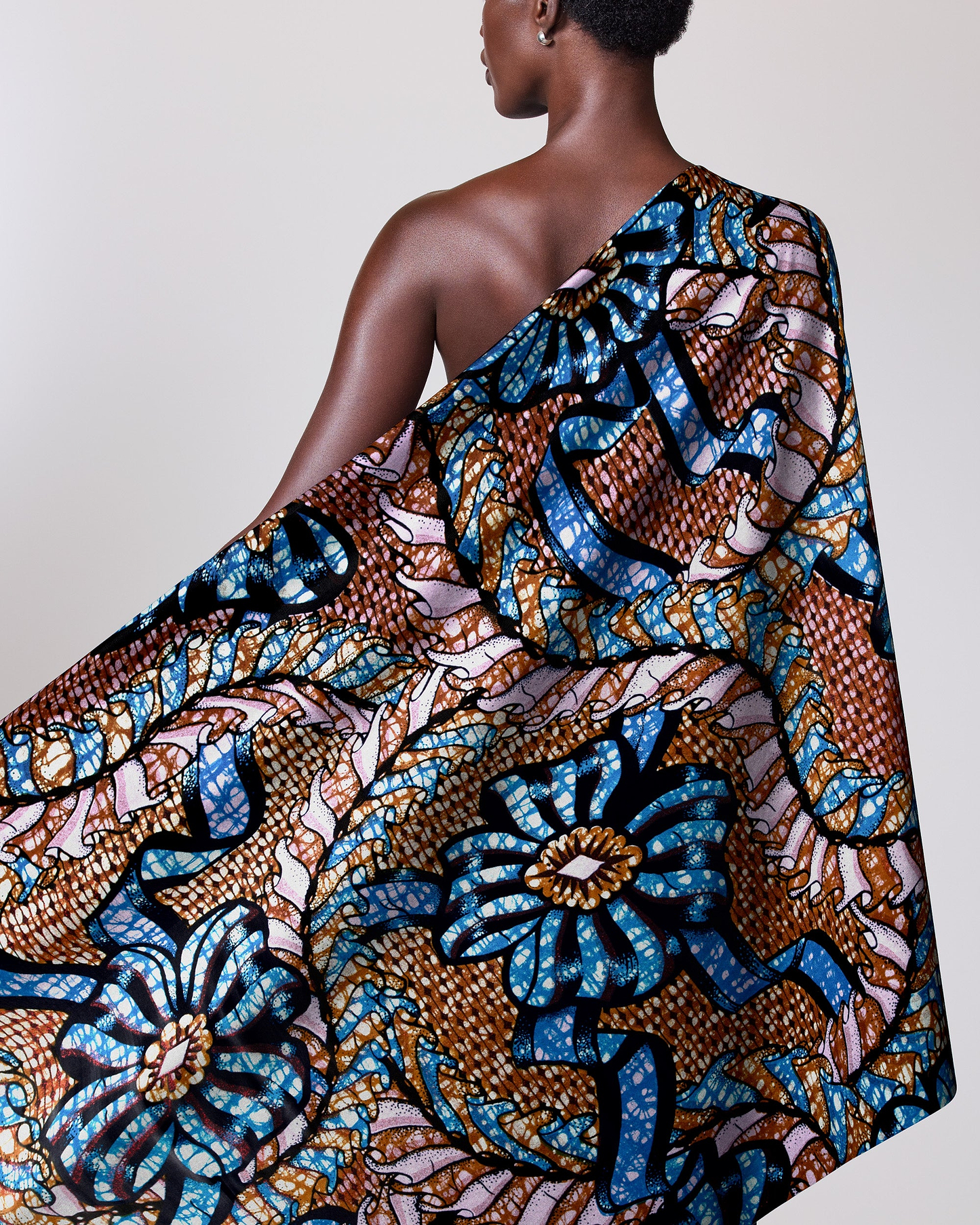 Vibrant one-shoulder wrap dress bold grand super-wax vls8306.005