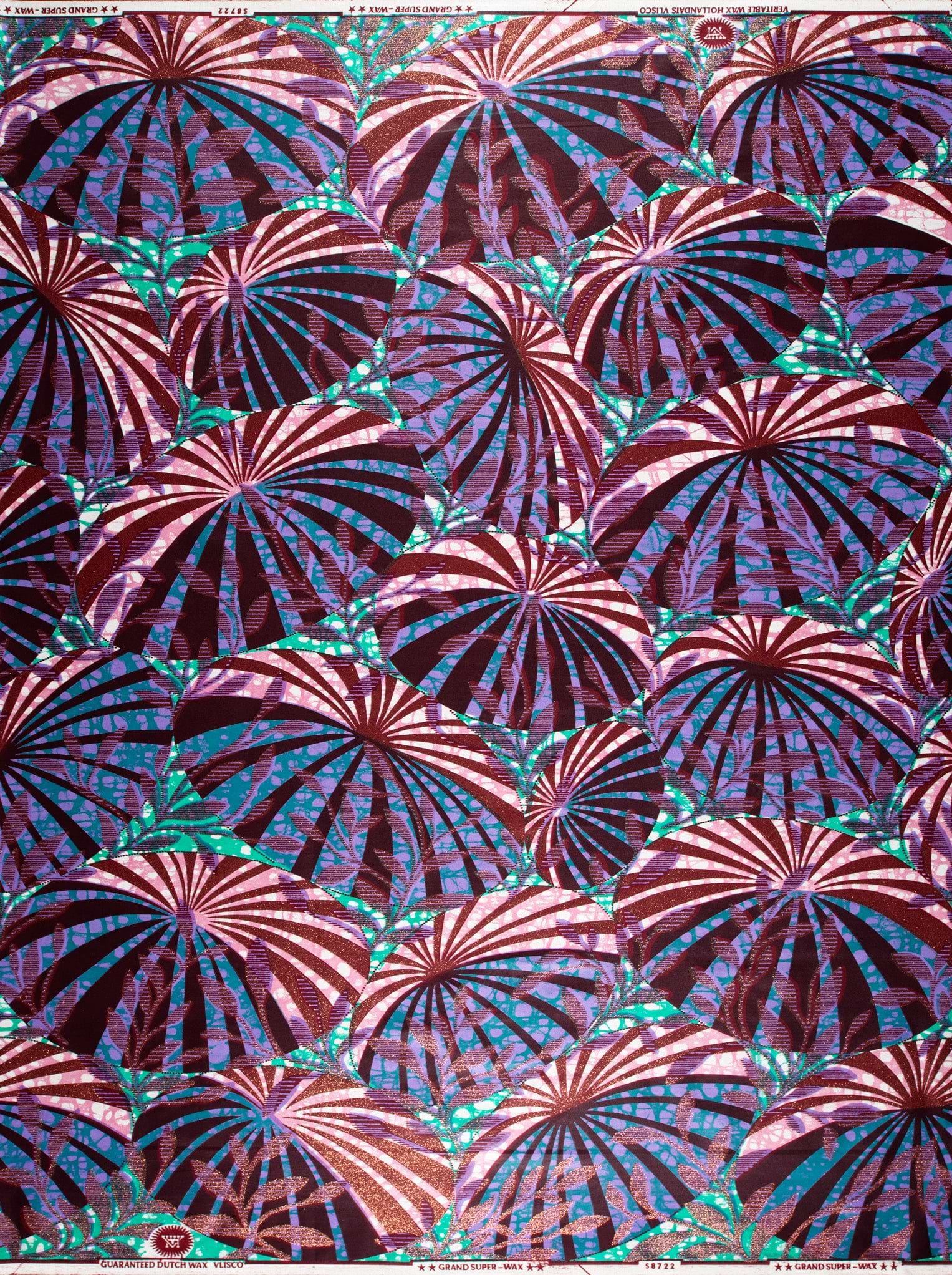 Vibrant purple teal patterned african grand super-wax vls8722.003