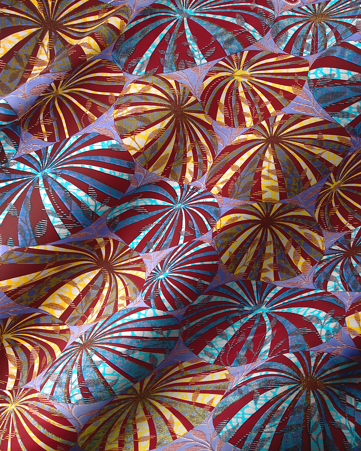 Vibrant patterned fabric bold radial grand super-wax vls8722.006