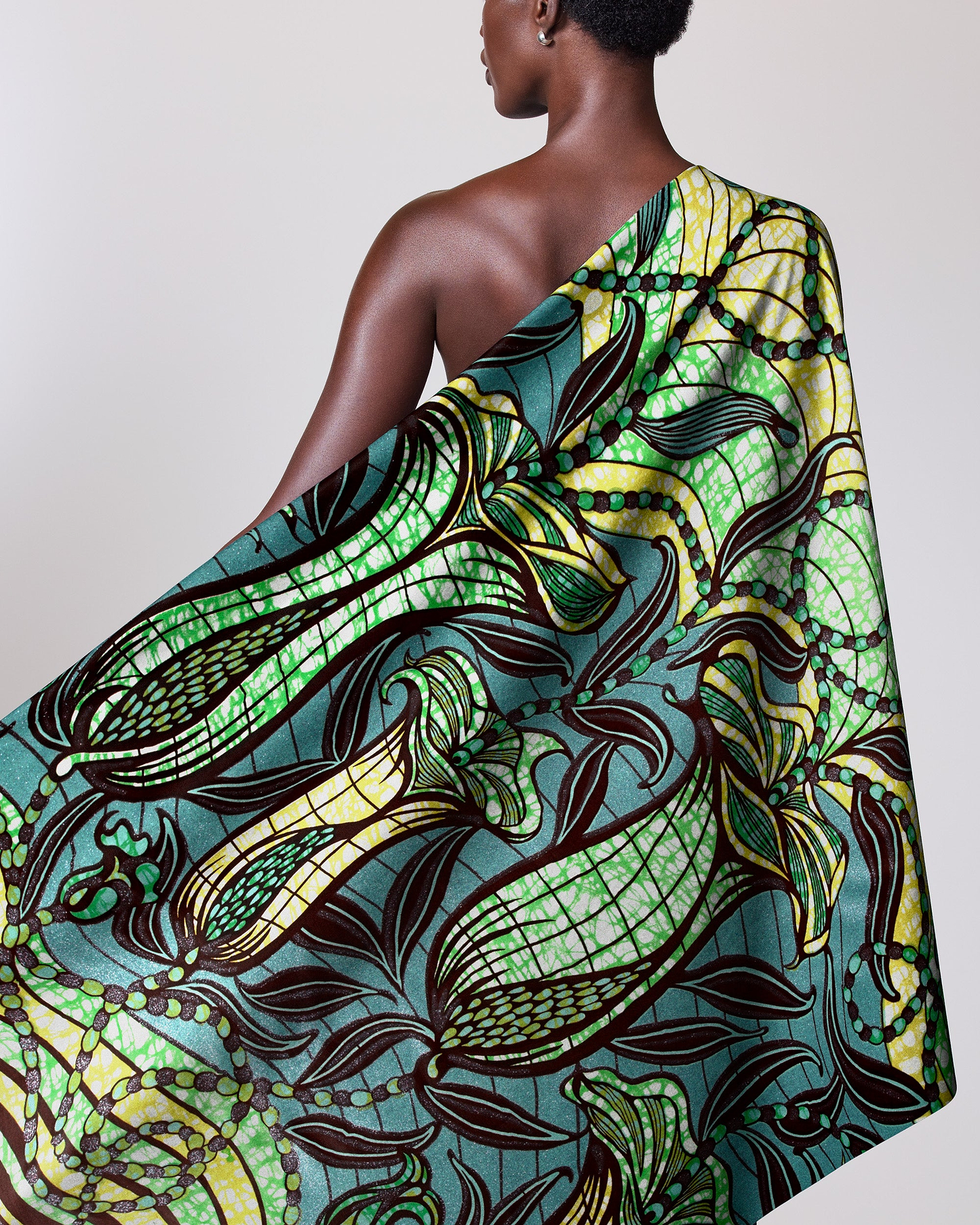 Vibrant green teal african print grand super-wax vls9099.005
