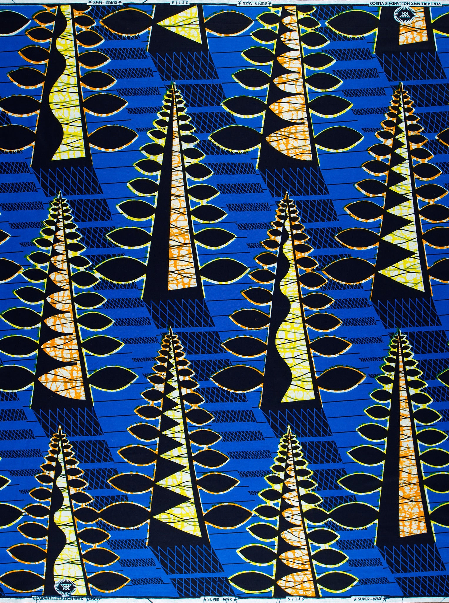 Vibrant blue african print fabric super-wax vls9145.004