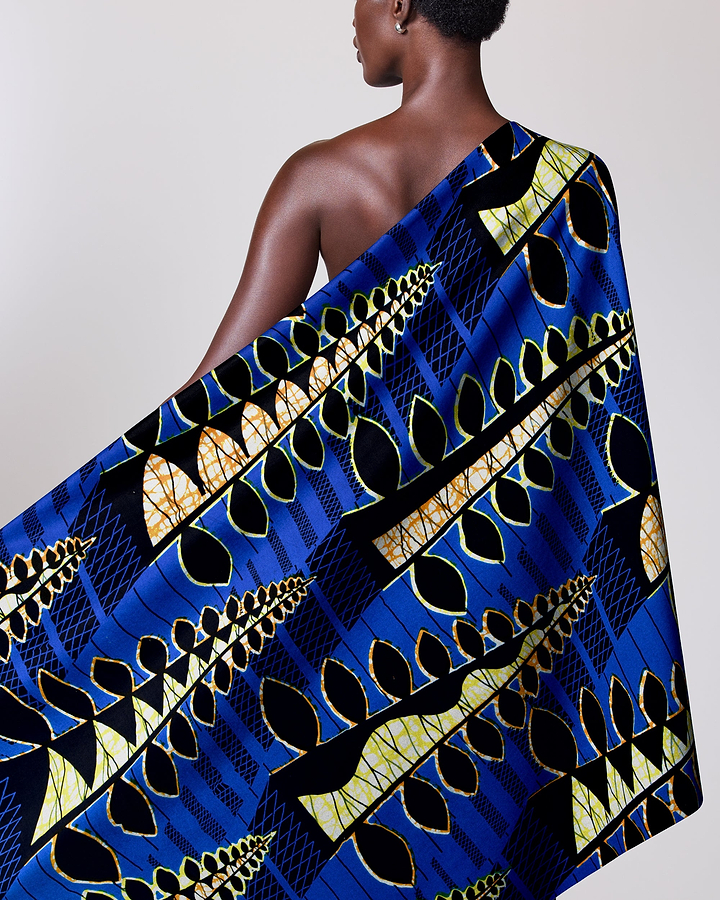Vibrant blue african print wrap super-wax vls9145.004
