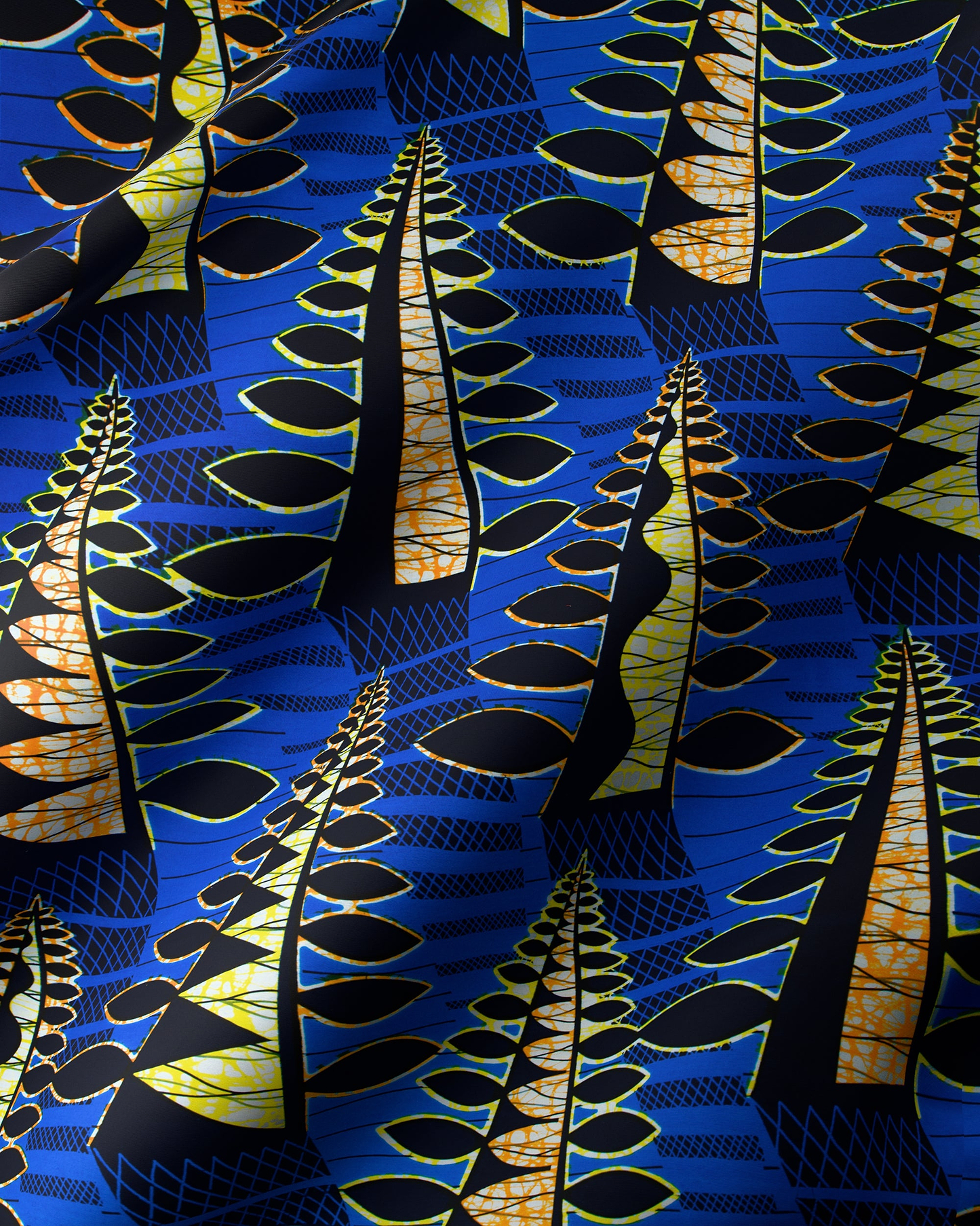 Vibrant blue african print fabric super-wax vls9145.004