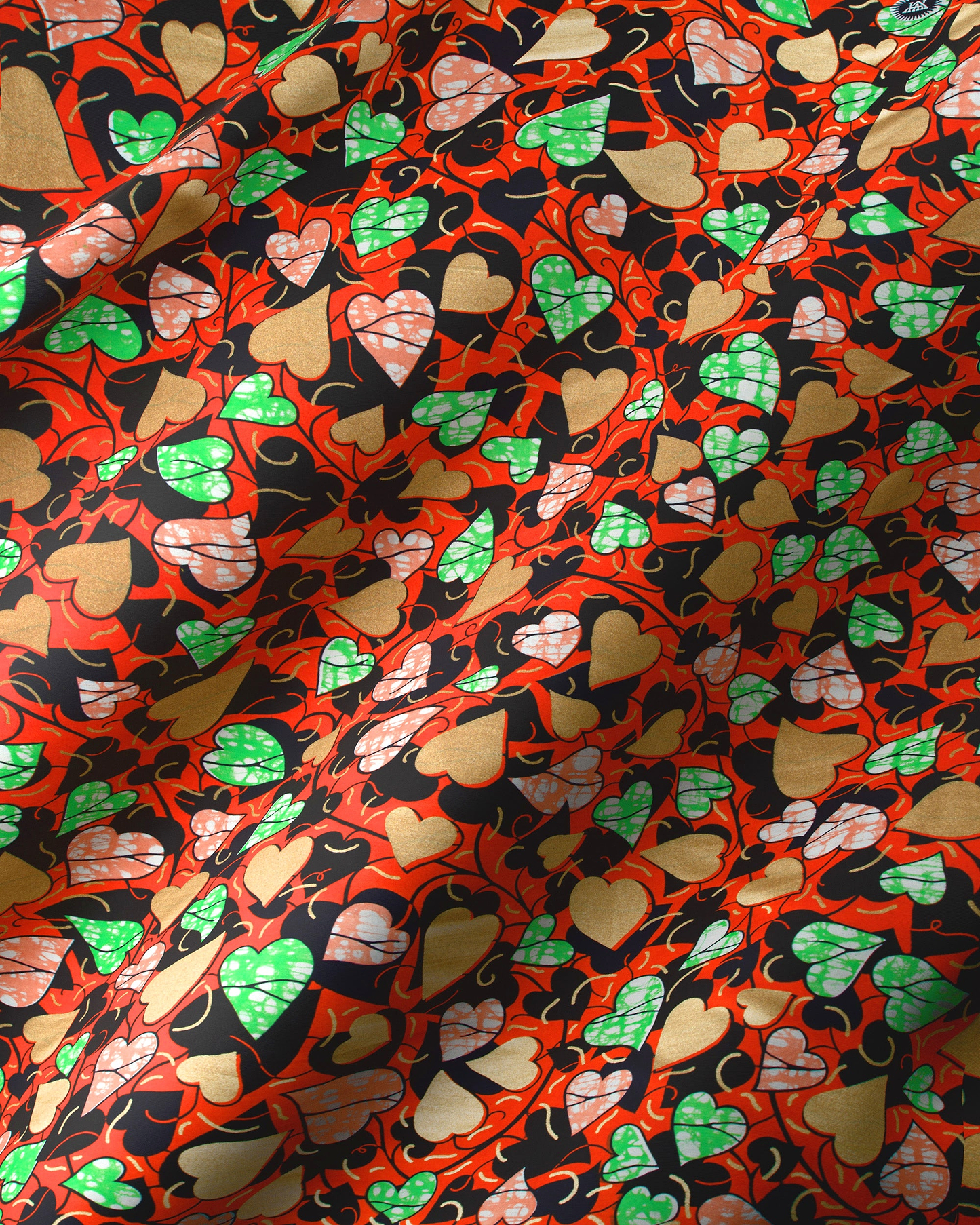 Vibrant red fabric adorned lively super-wax vls9187.018