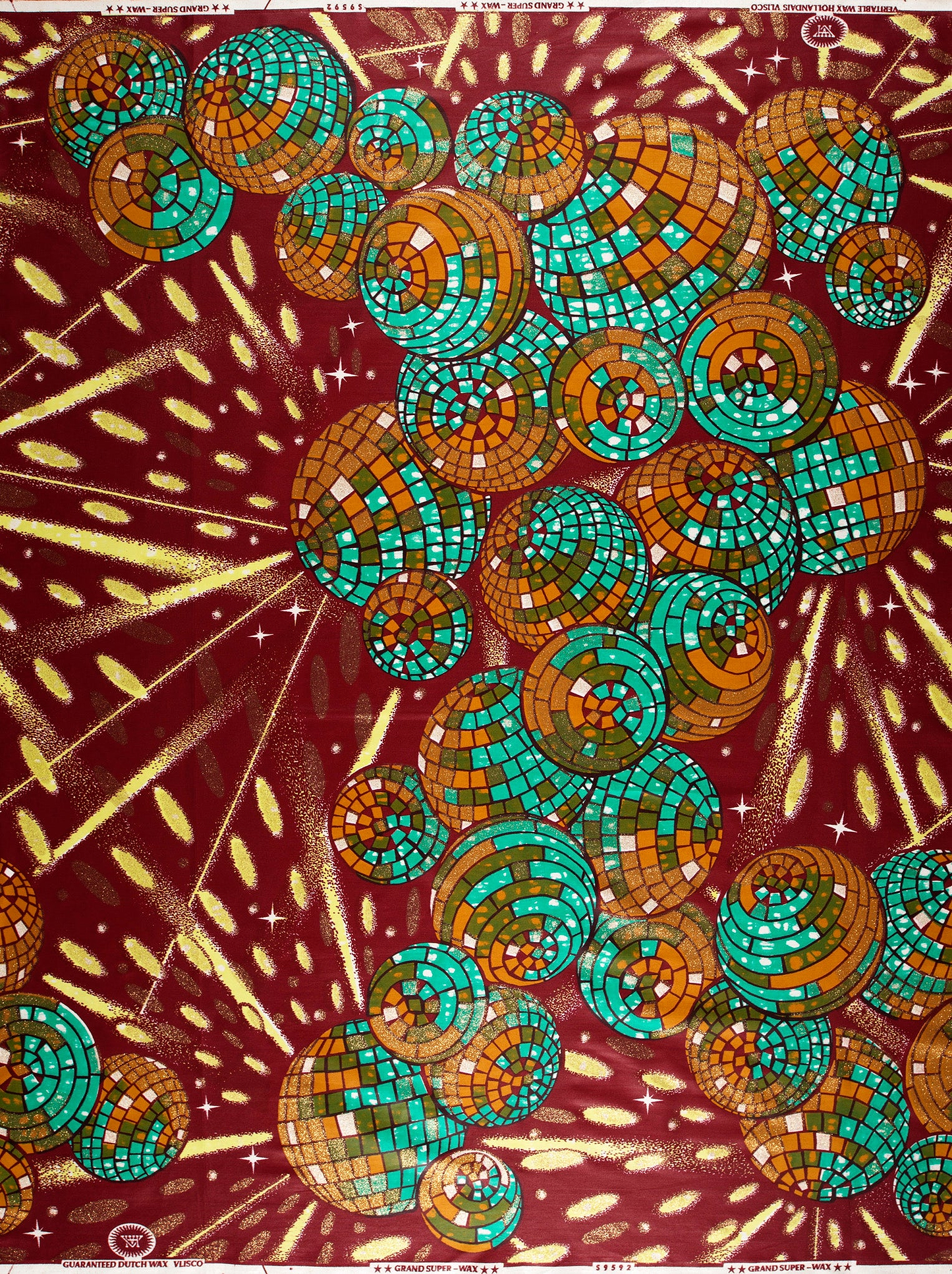 Vibrant teal orange mosaic disco grand super-wax vls9592.005