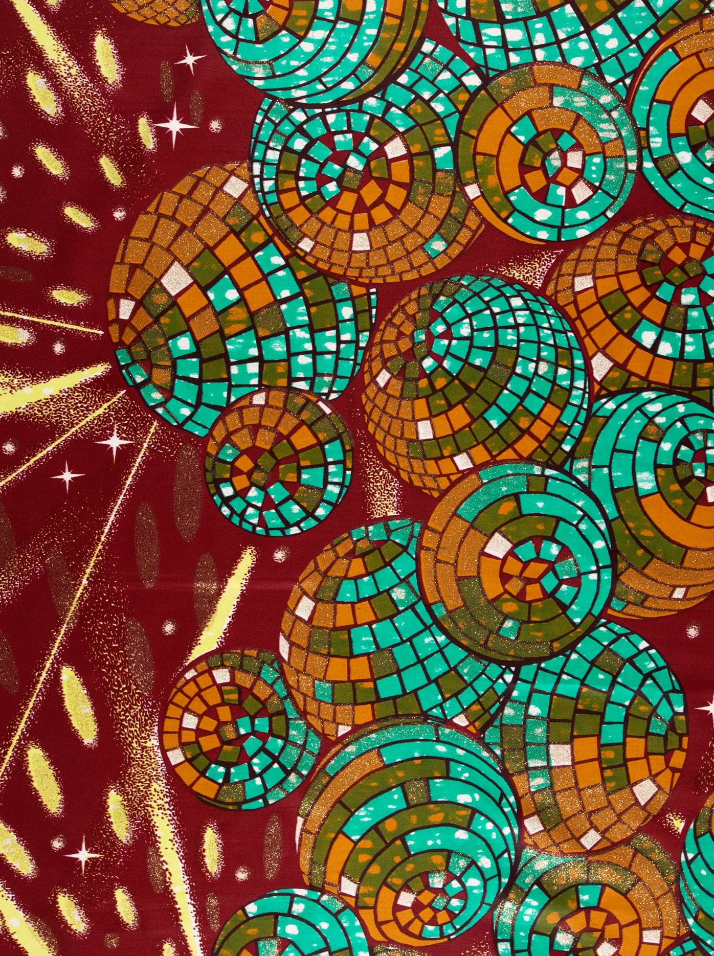 Vibrant red fabric bold mosaic-patterned grand super-wax vls9592.005