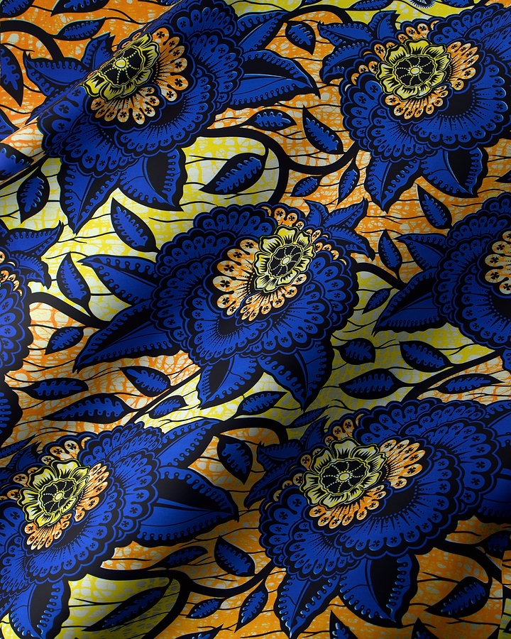 Wax Hollandais | VLW5502.006 | Orné de Bleu