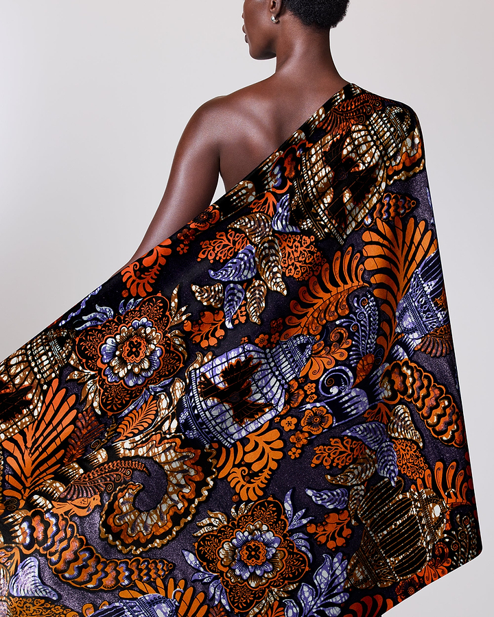 Vibrant one-shoulder wrap dress bold grand super-wax vls9903.007