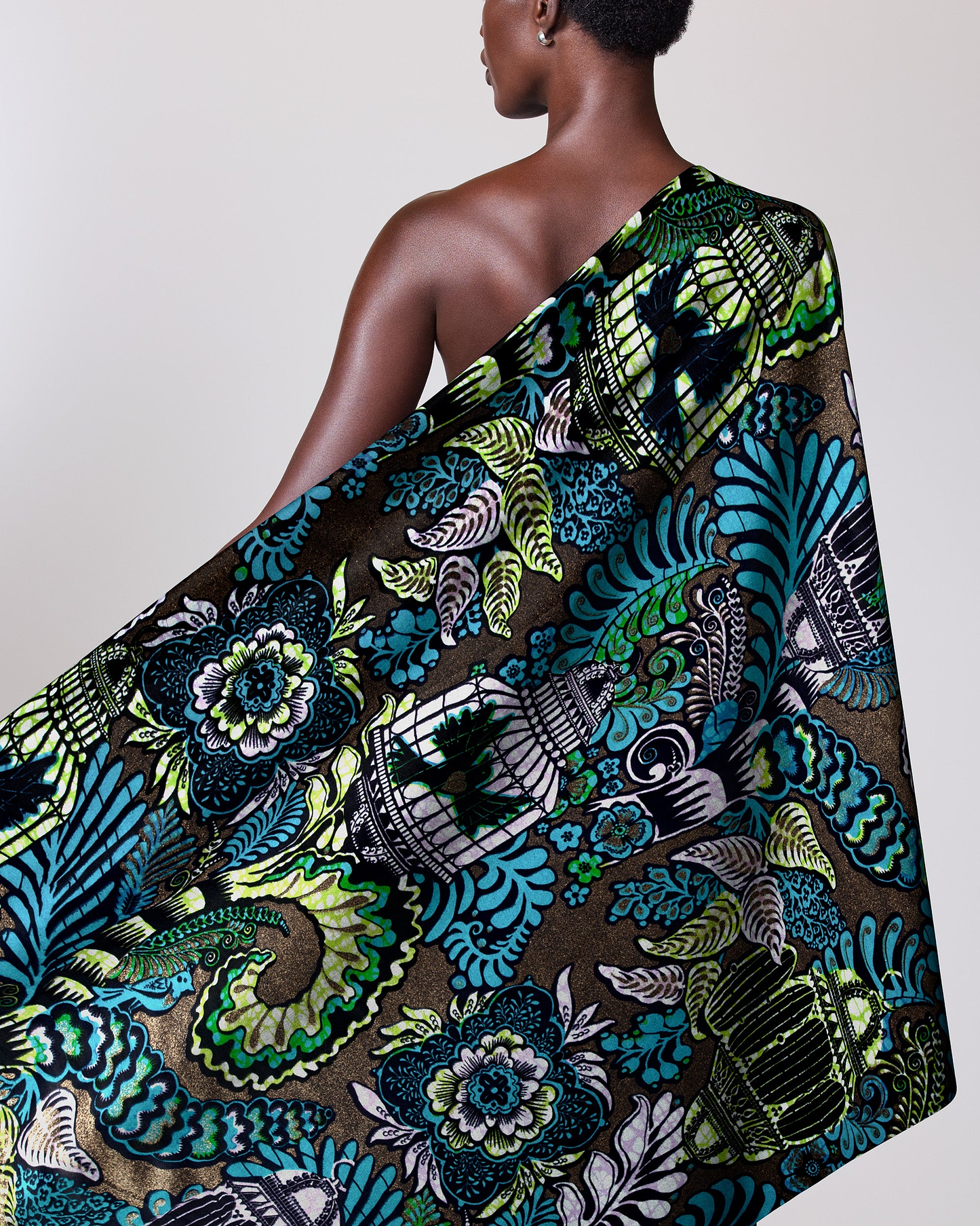 Vibrant one-shoulder wrap dress bold grand super-wax vls9903.012