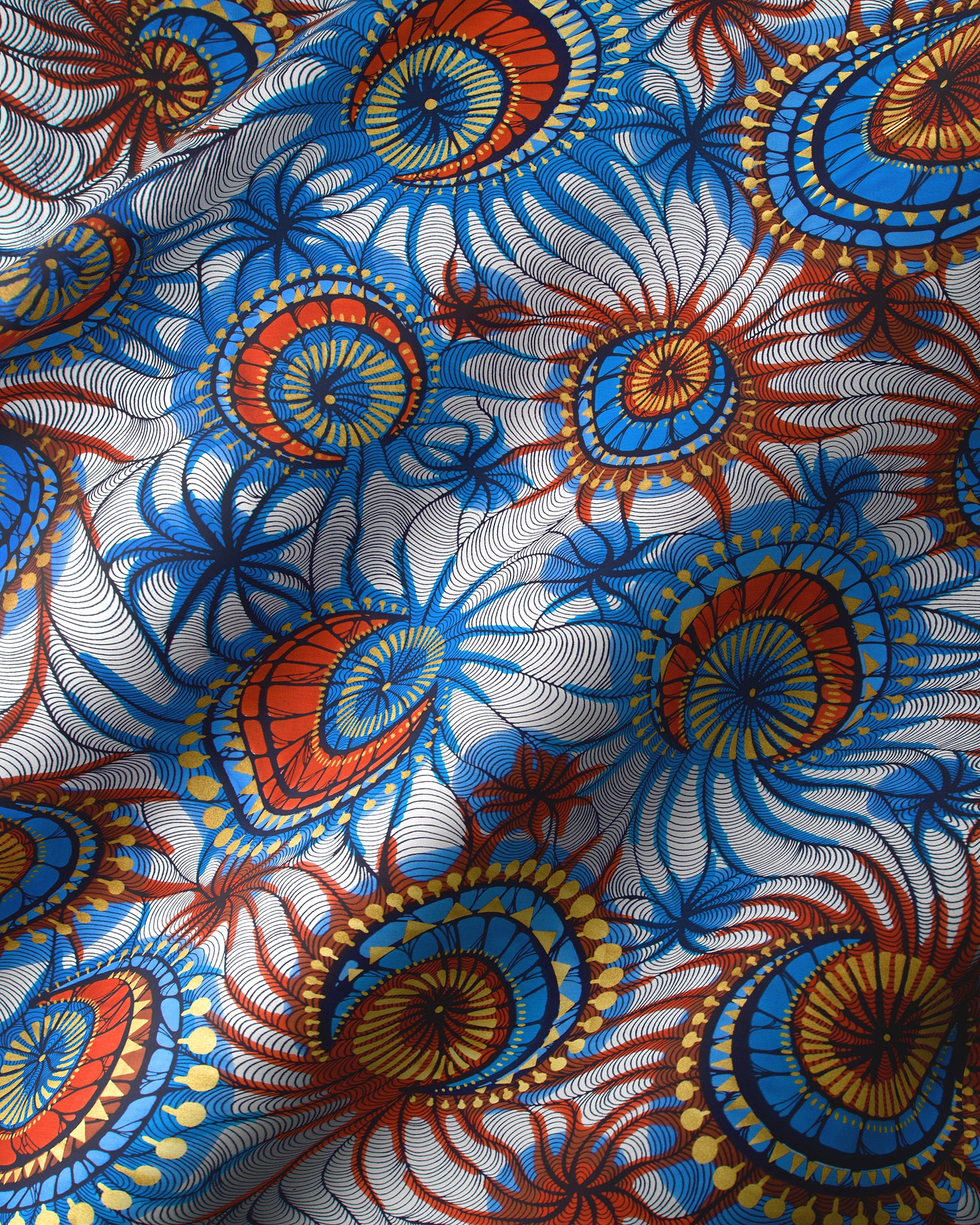 Vibrant blue red white patterned satin royal vlw0192.004