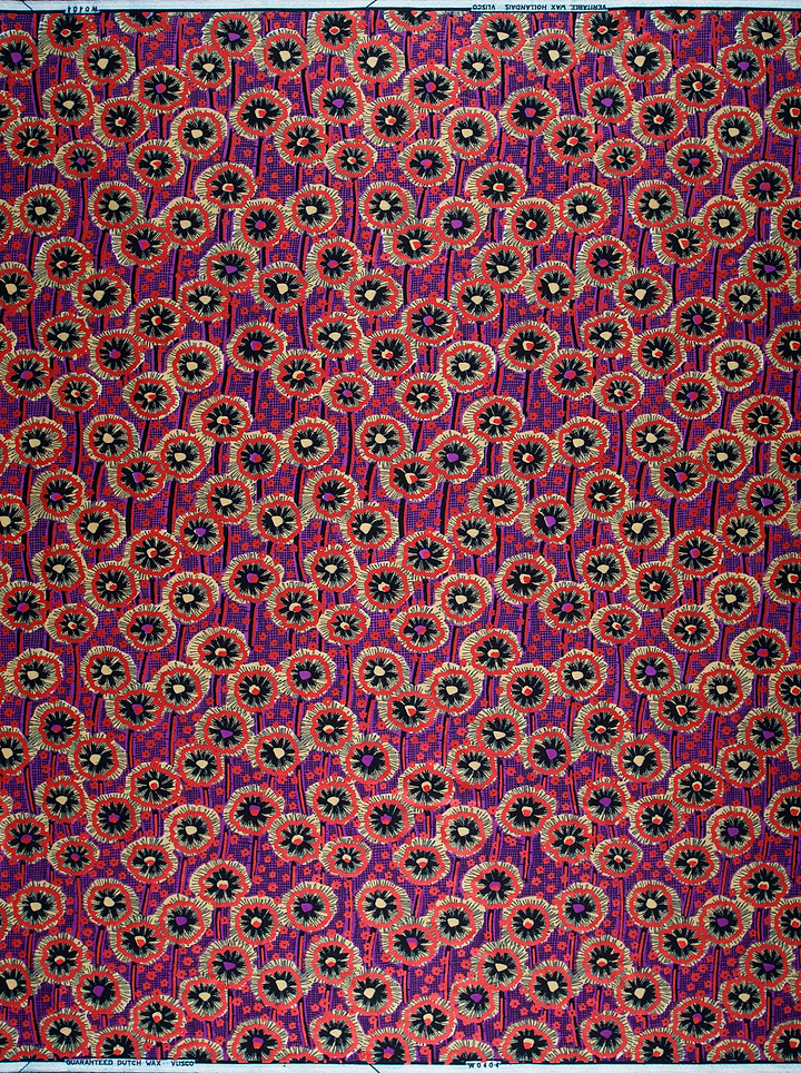 Vibrant purple fabric pattern bold wax hollandais vlw0404.018