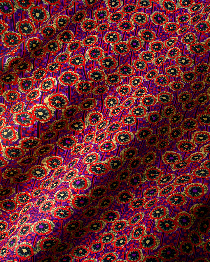 Vibrant purple fabric adorned pattern wax hollandais vlw0404.018