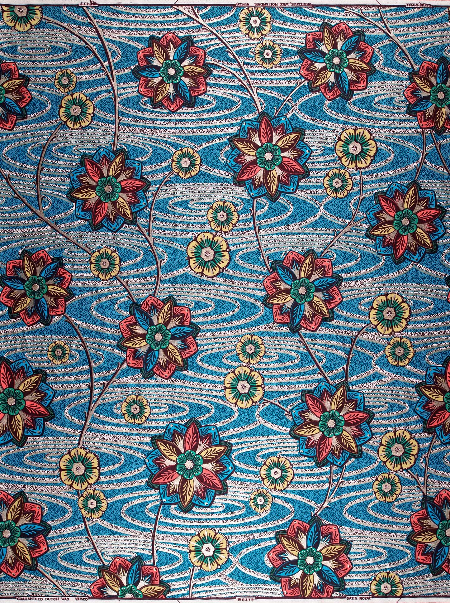 Vibrant blue fabric pattern colorful satin royal vlw0478.005
