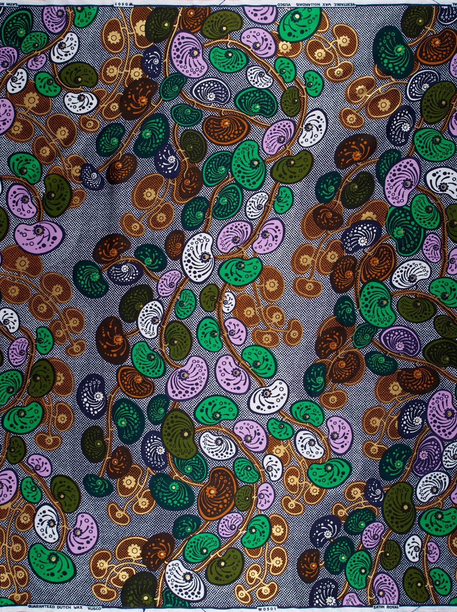 Vibrant patterned african print fabric satin royal vlw0501.006