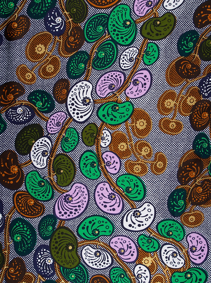 Vibrant patterned fabric colorful stylized satin royal vlw0501.006